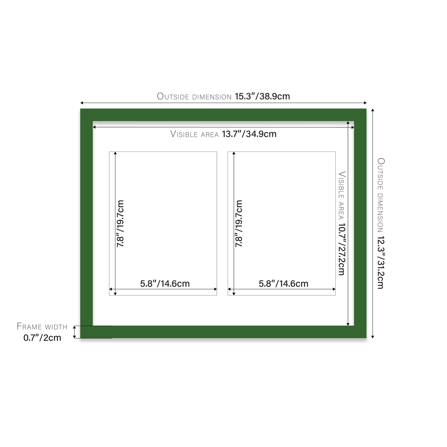 Green Picture Frame 20mm Edge