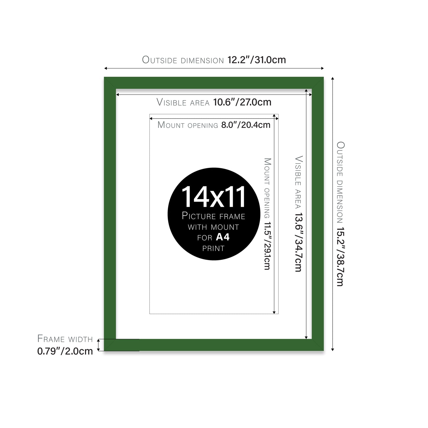 Green Picture Frame 20mm Edge