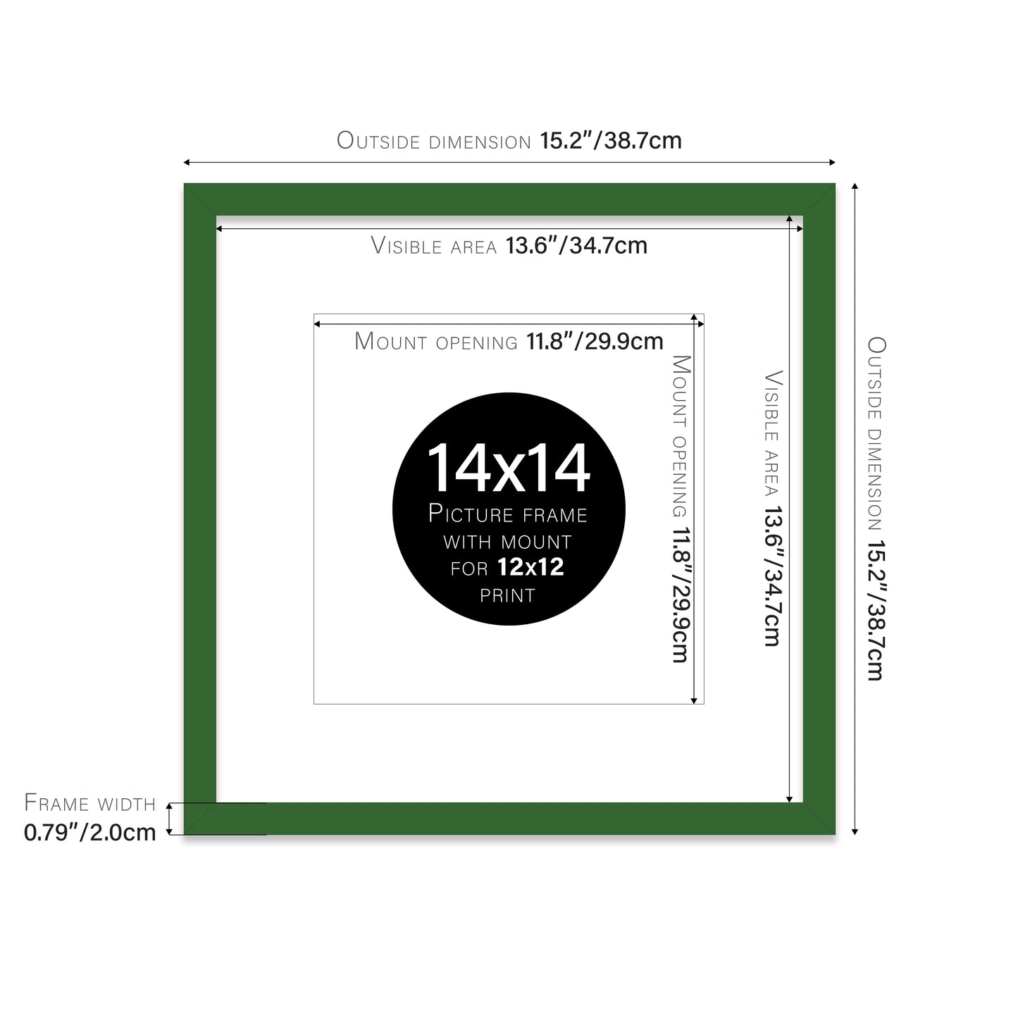 Green Picture Frame 20mm Edge