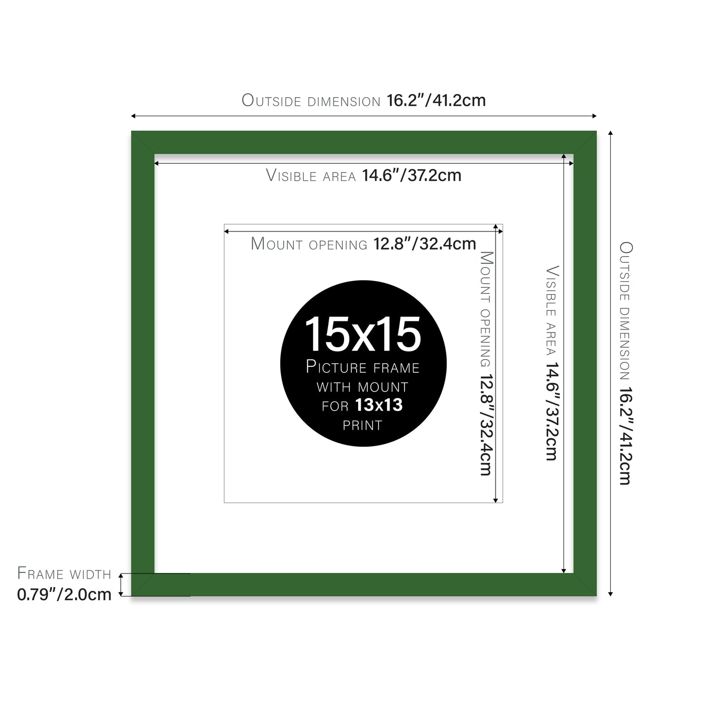 Green Picture Frame 20mm Edge