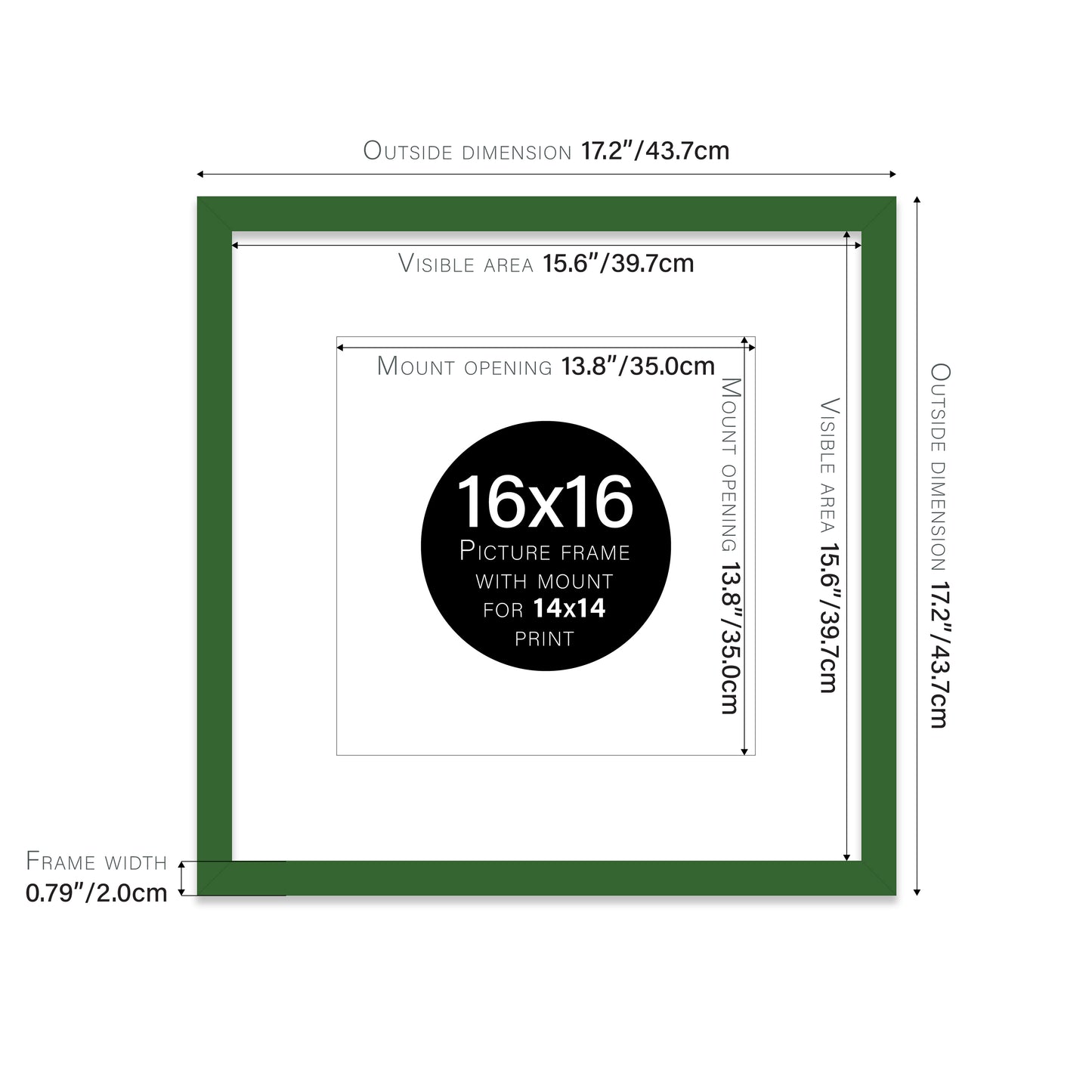 Green Picture Frame 20mm Edge