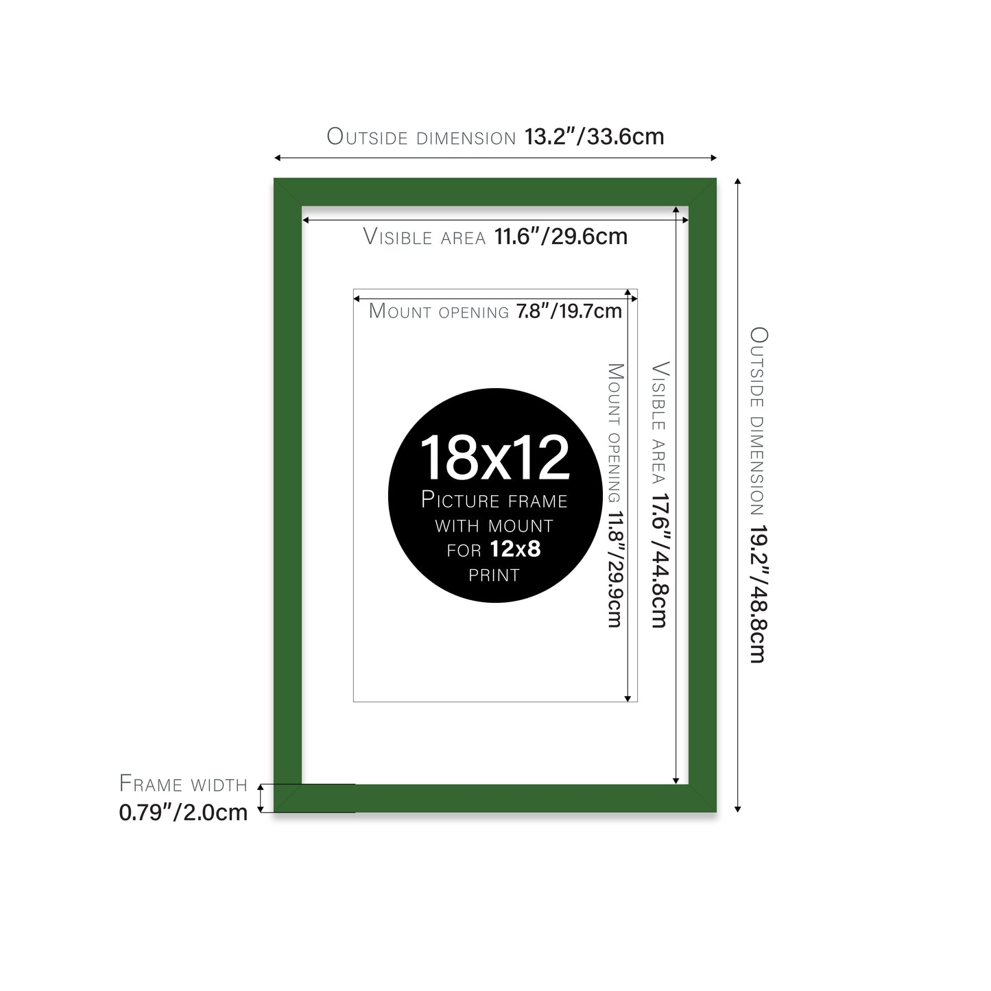 Green Picture Frame 20mm Edge