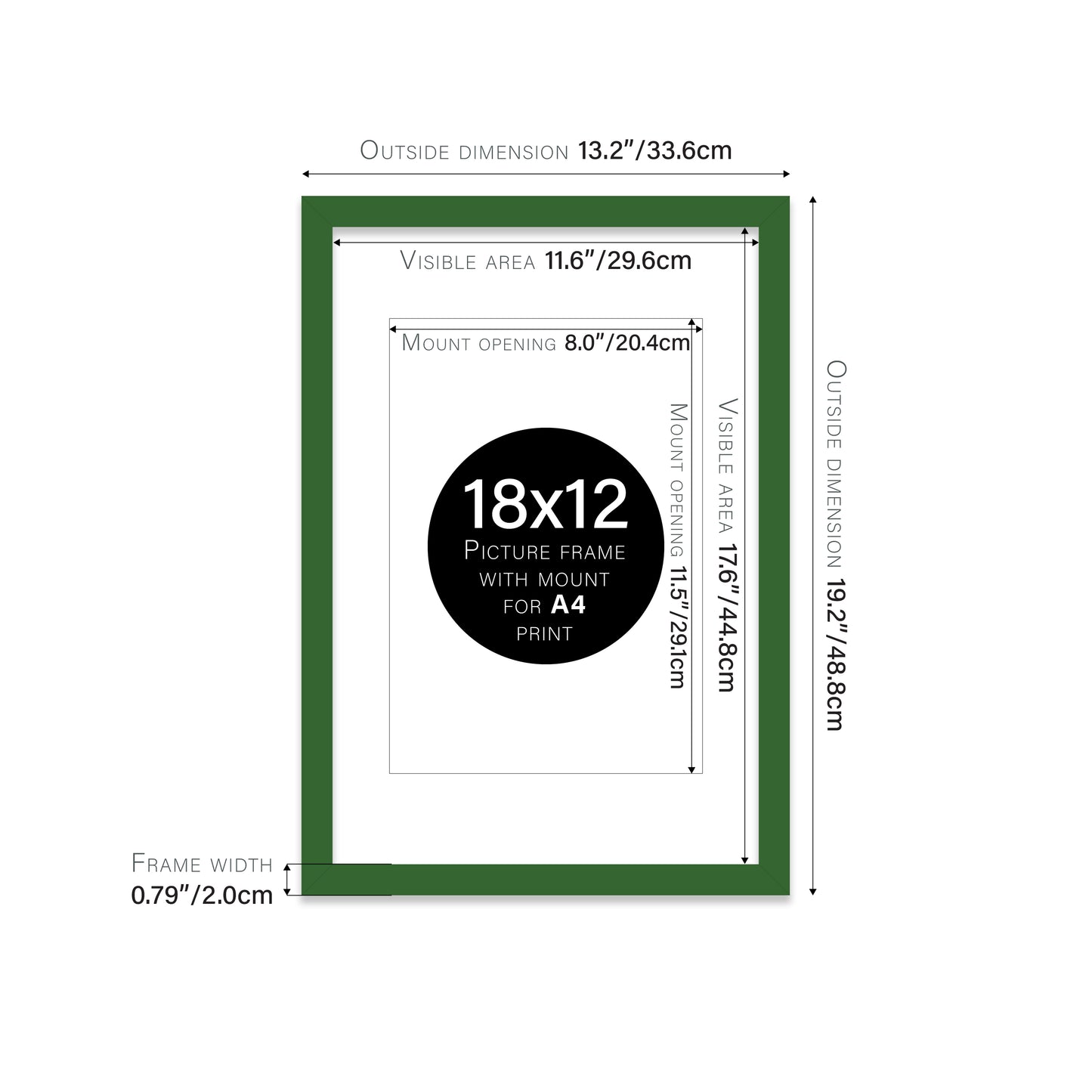 Green Picture Frame 20mm Edge