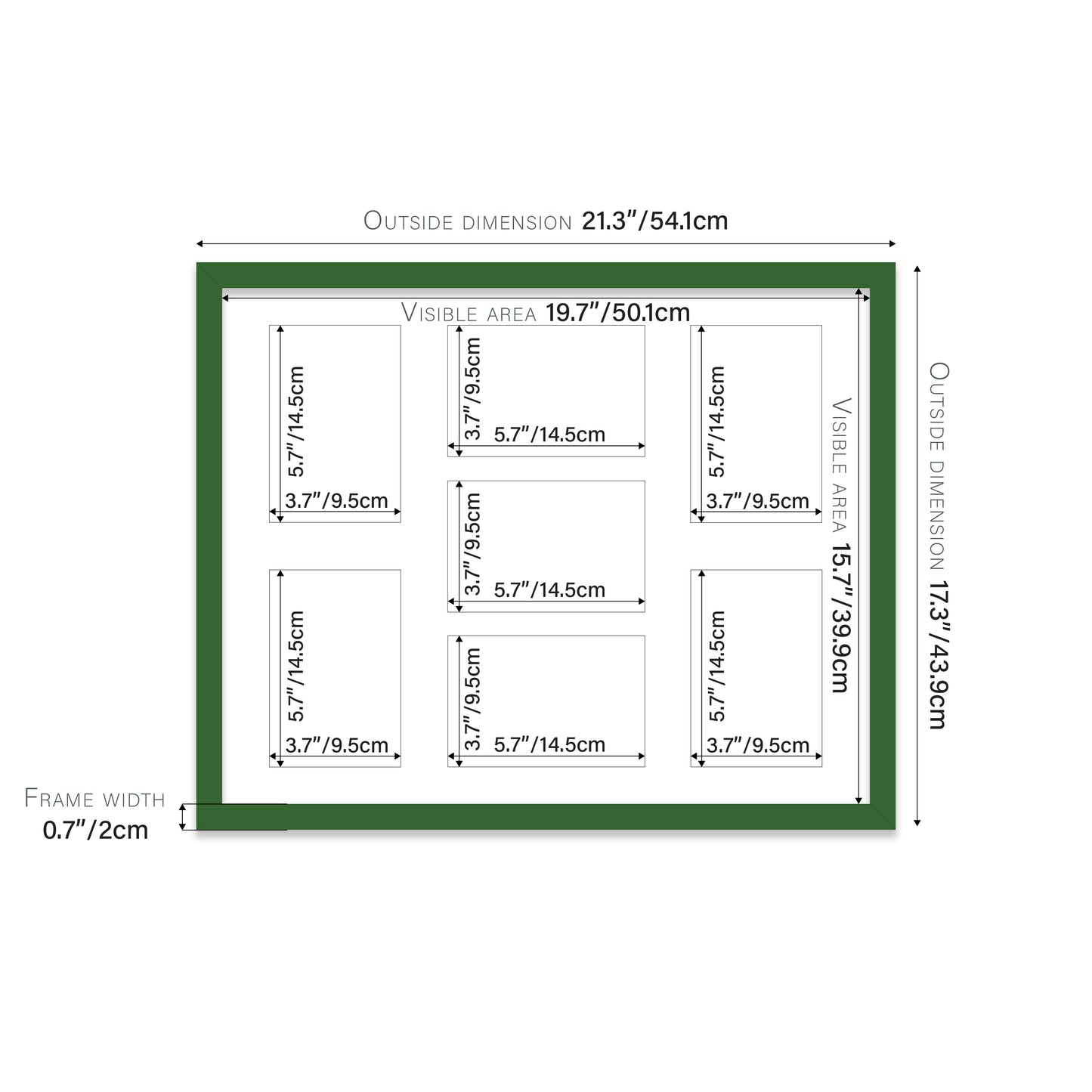 Green Picture Frame 20mm Edge