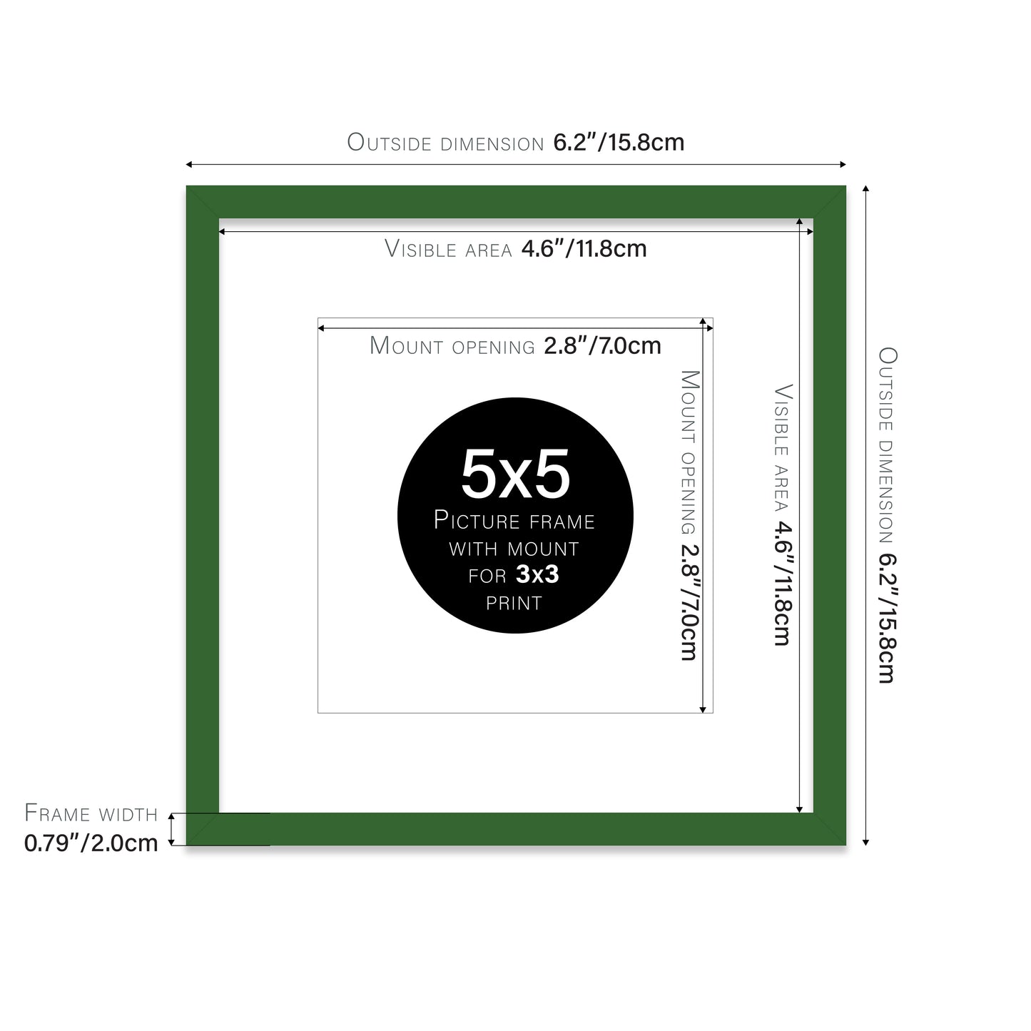 Green Picture Frame 20mm Edge