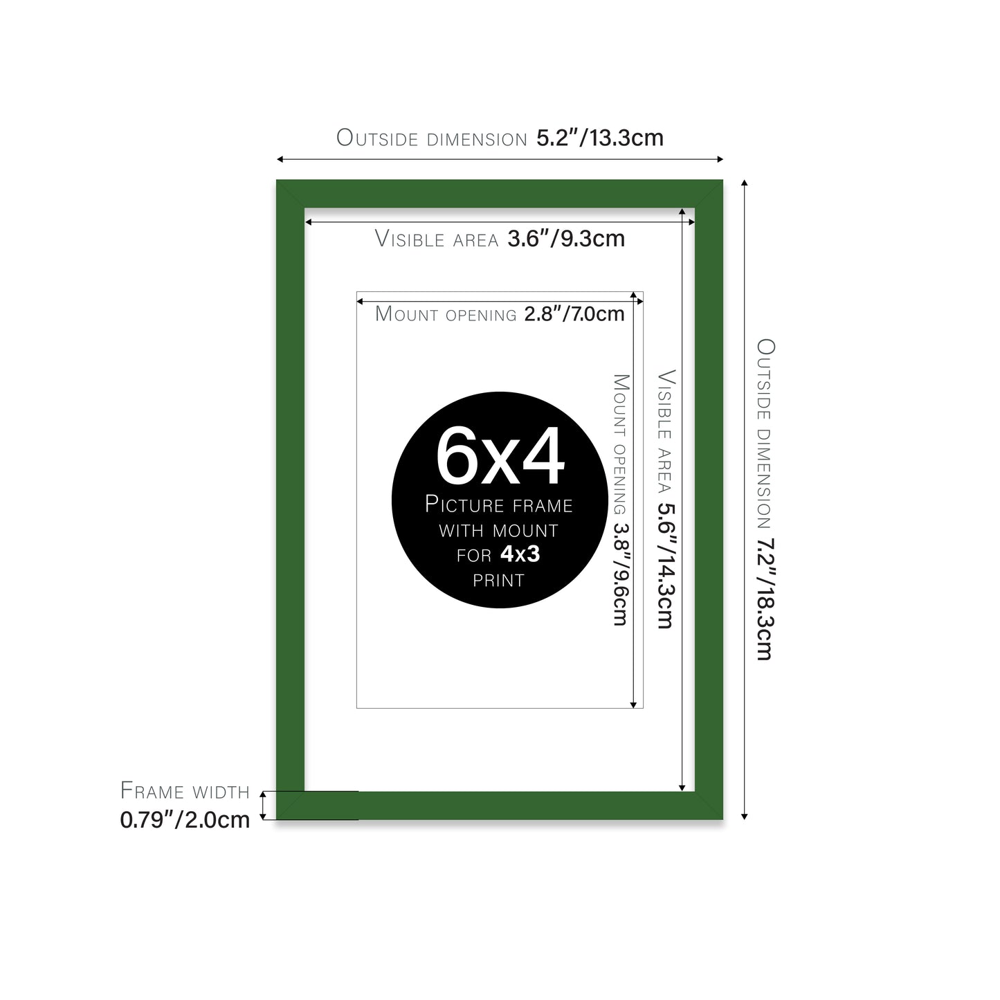 Green Picture Frame 20mm Edge