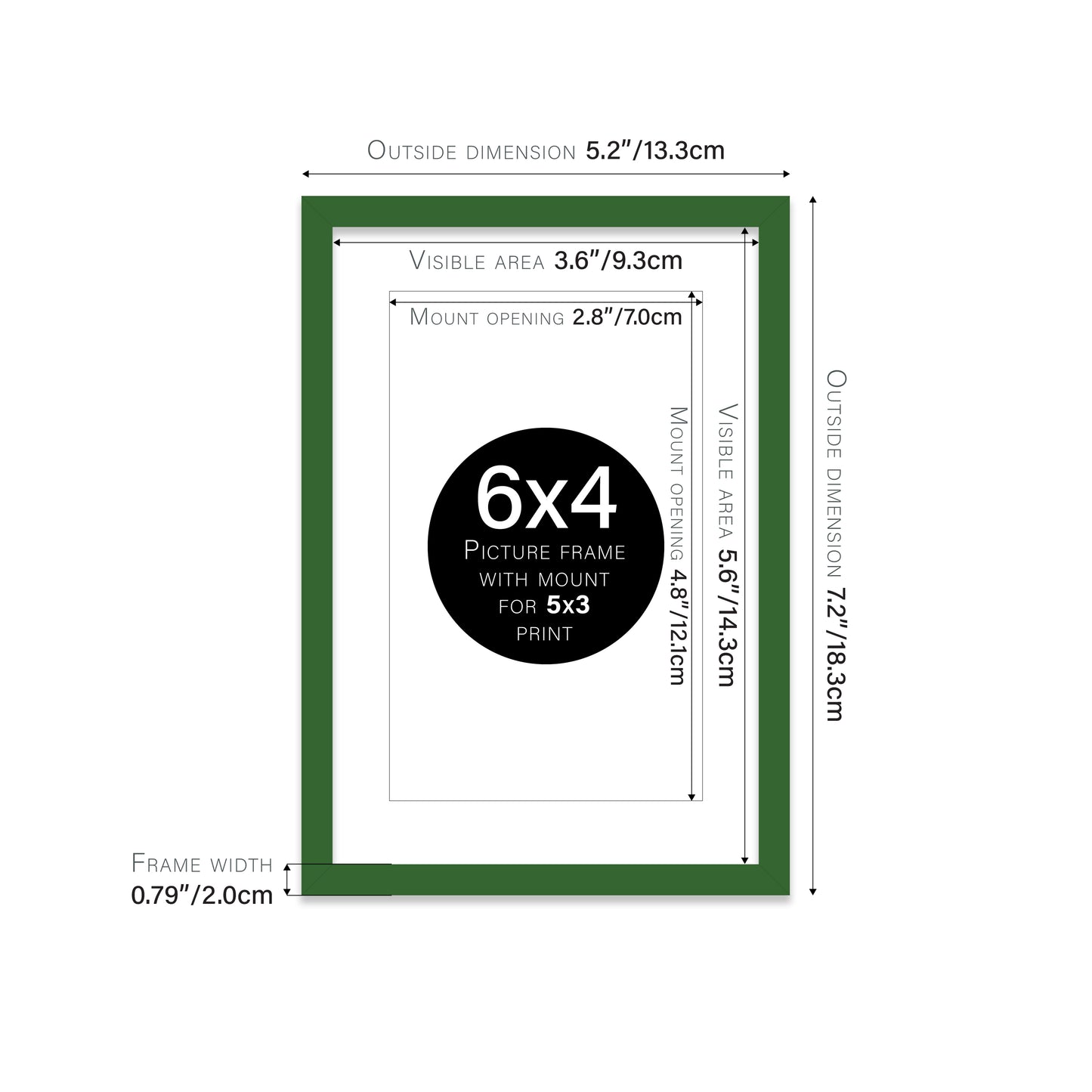 Green Picture Frame 20mm Edge