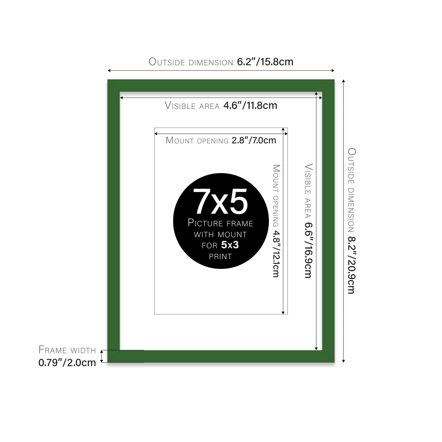 Green Picture Frame 20mm Edge