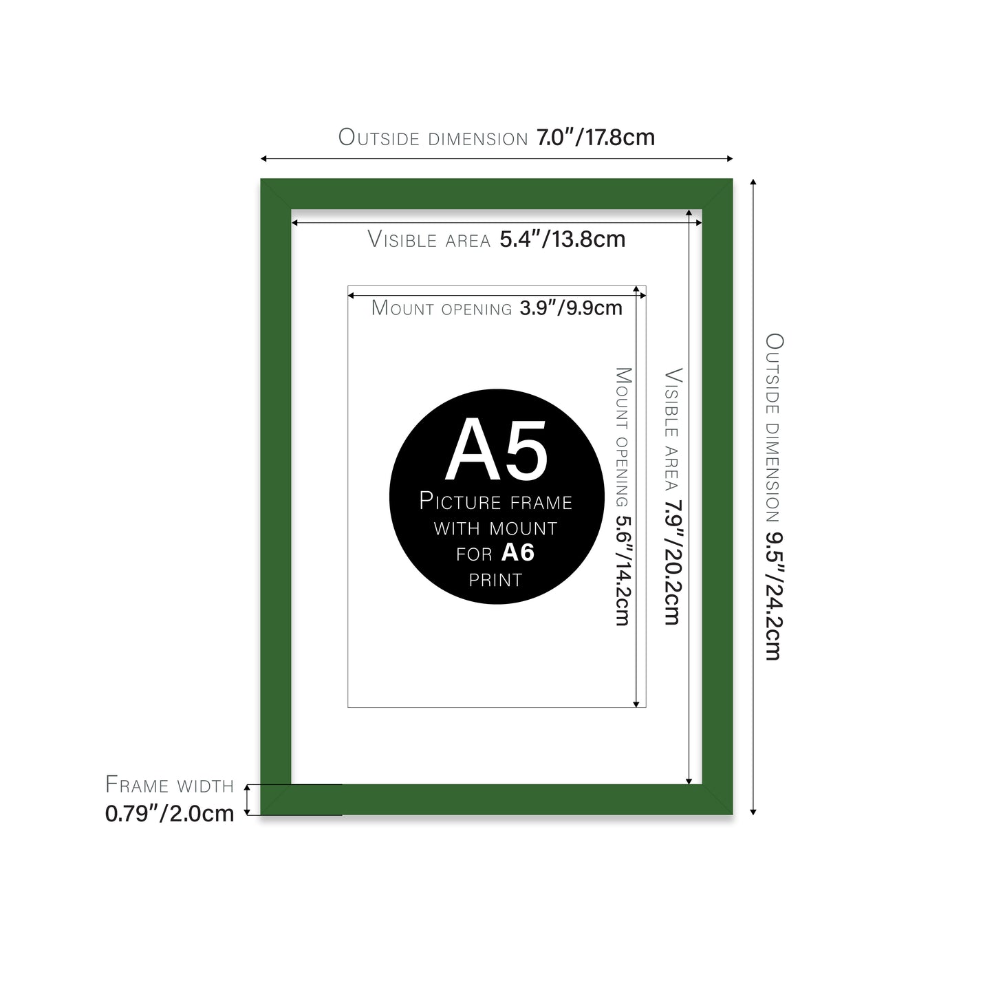 Green Picture Frame 20mm Edge