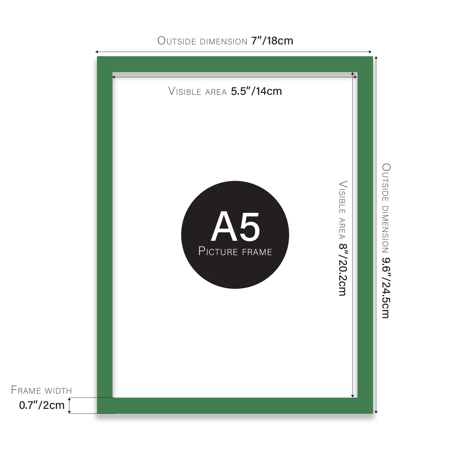 Green A5 bulk photo frames