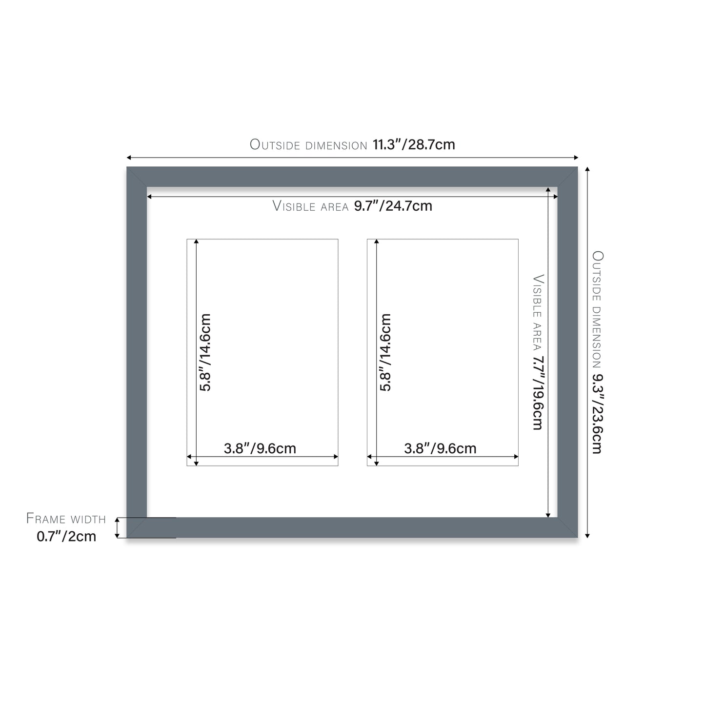 Grey Picture Frame 20mm Edge