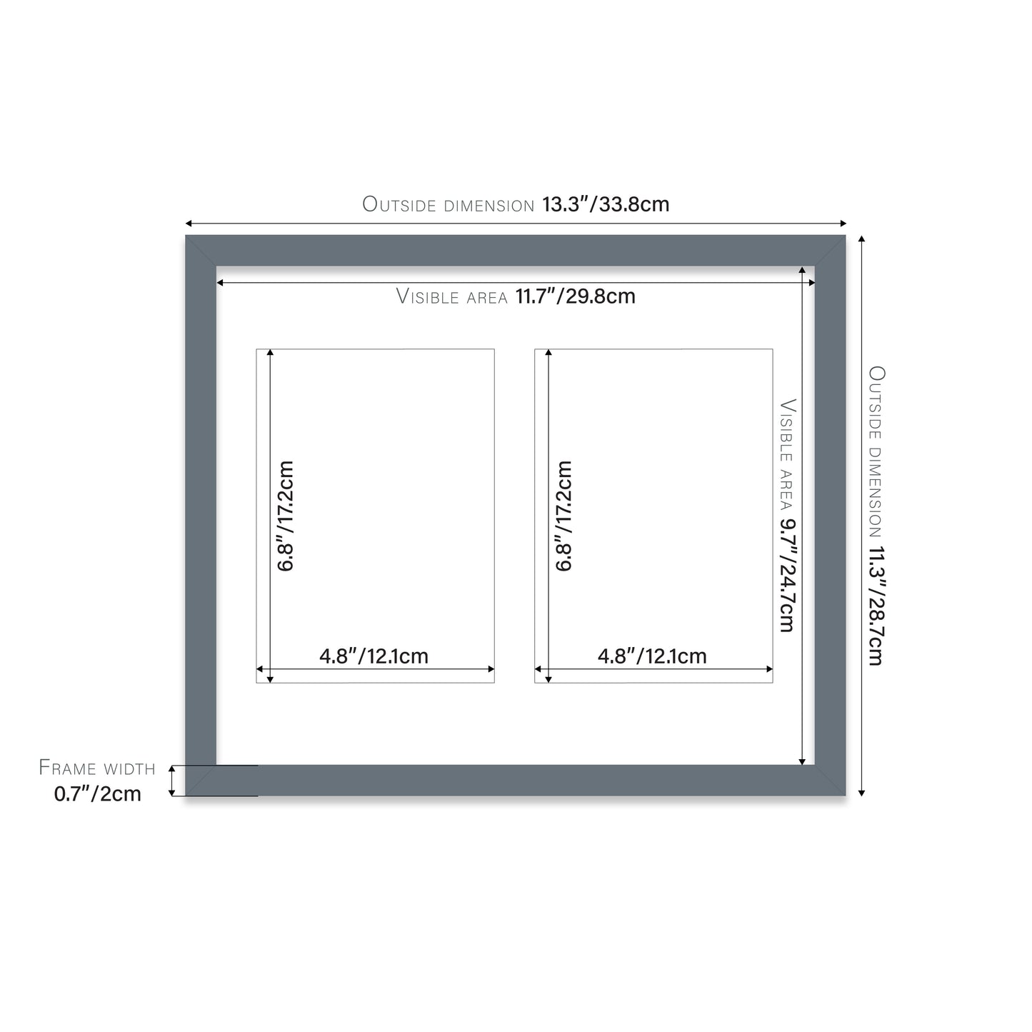 Grey Picture Frame 20mm Edge