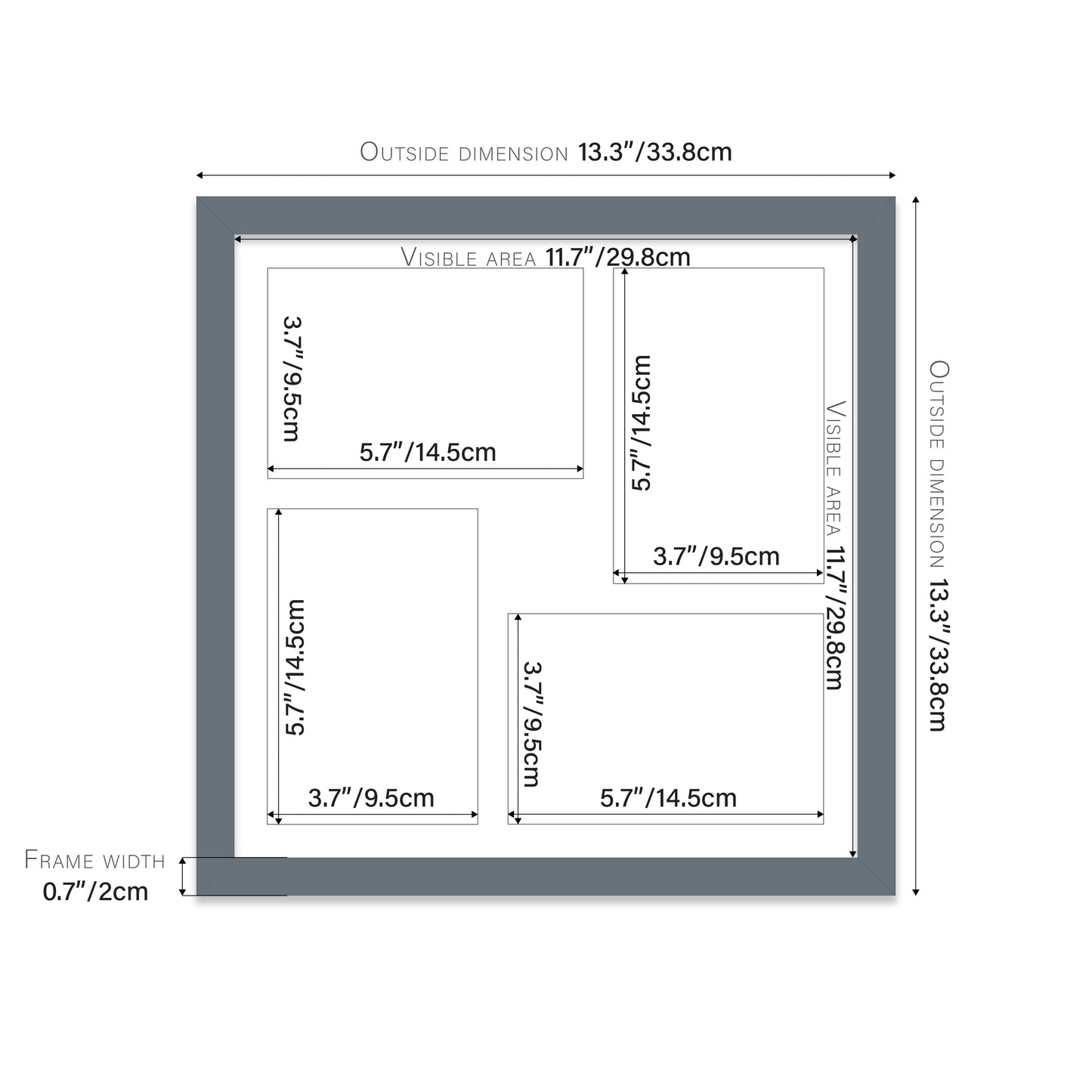 Grey Picture Frame 20mm Edge