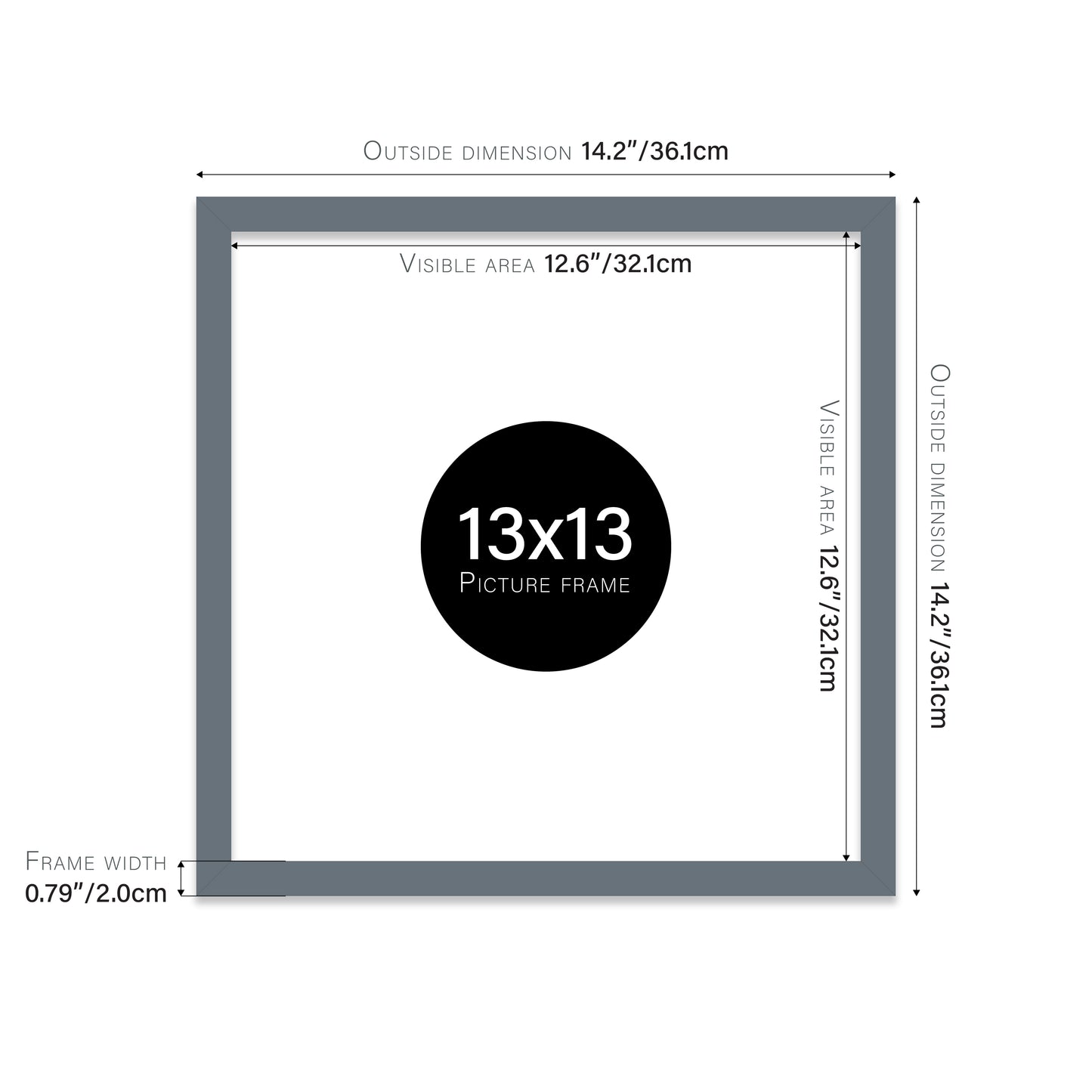 Grey 13x13" Picture Frame b2b