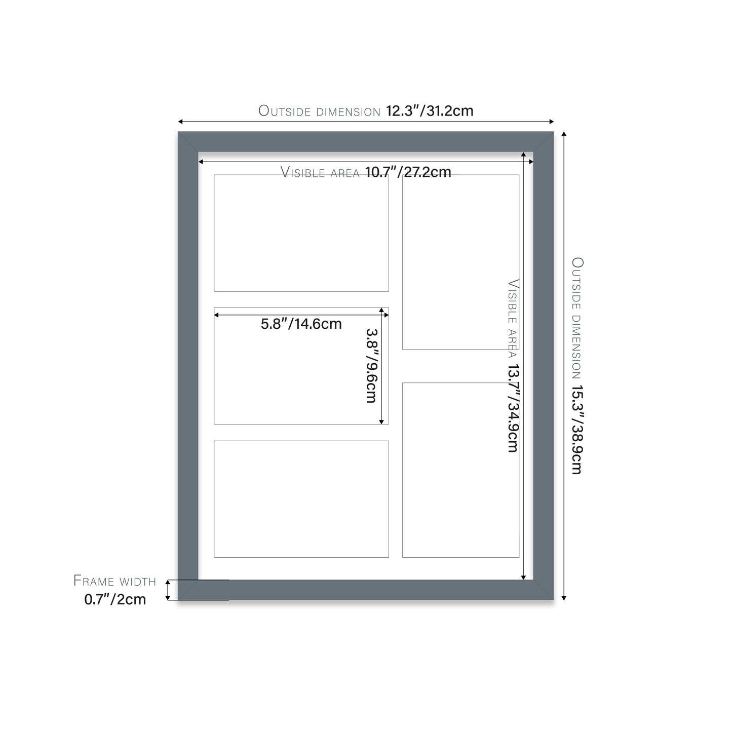Grey Picture Frame 20mm Edge