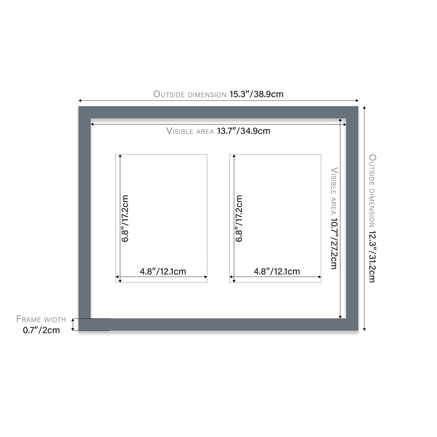 Grey Picture Frame 20mm Edge