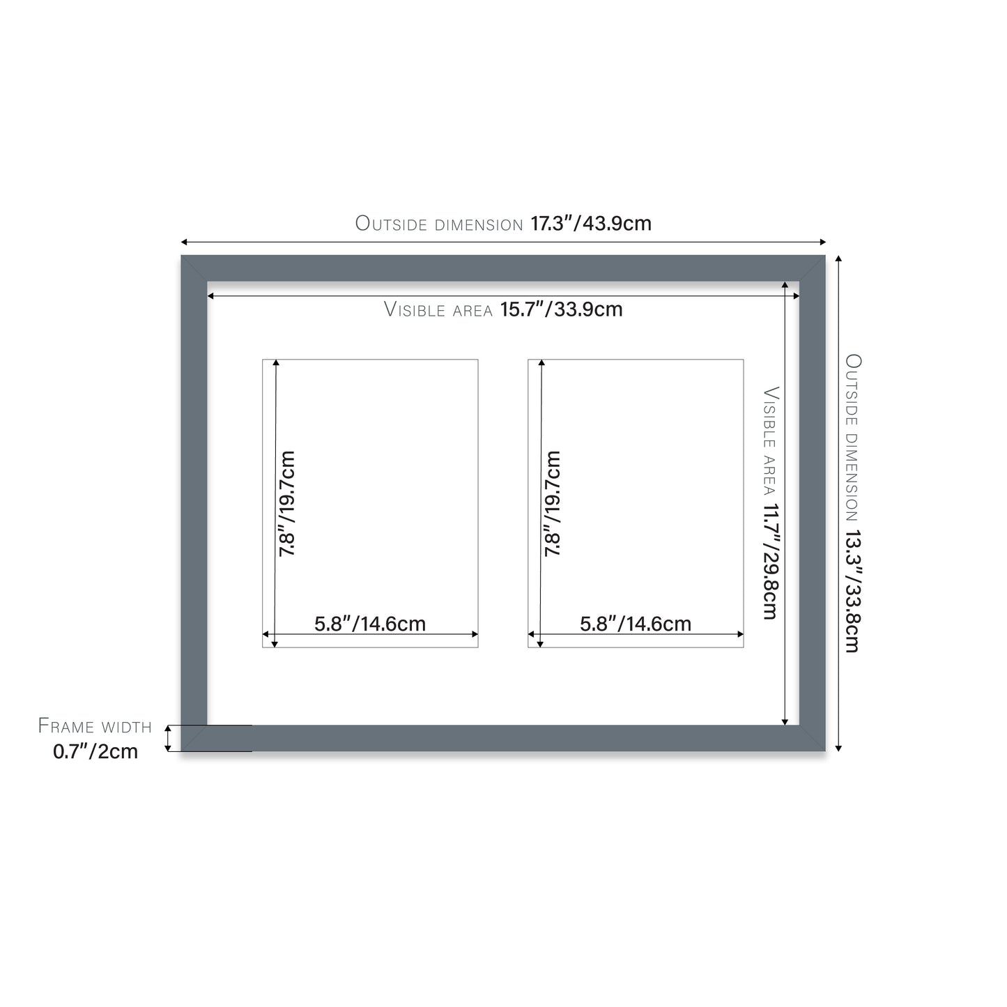 Grey Picture Frame 20mm Edge