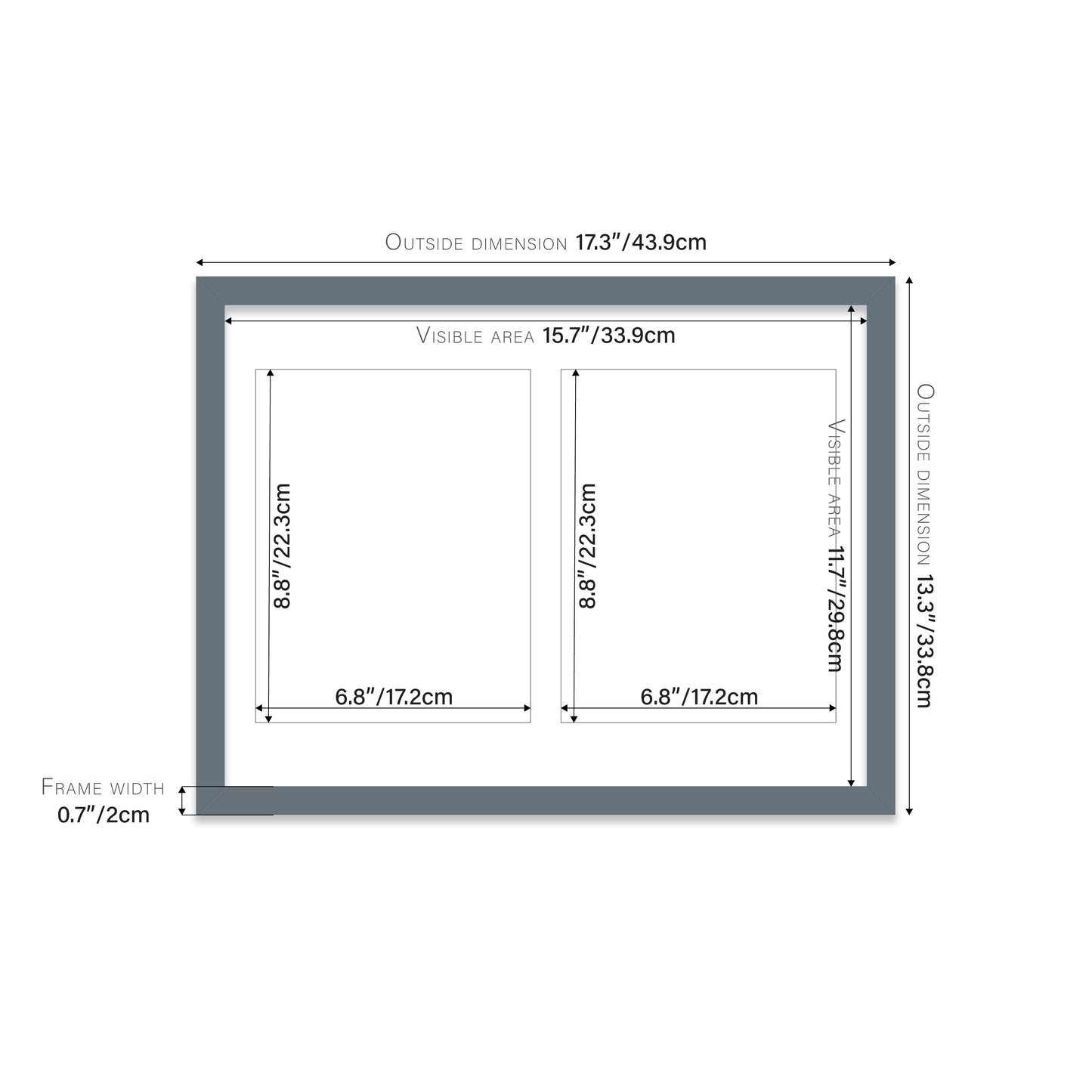 Grey Picture Frame 20mm Edge