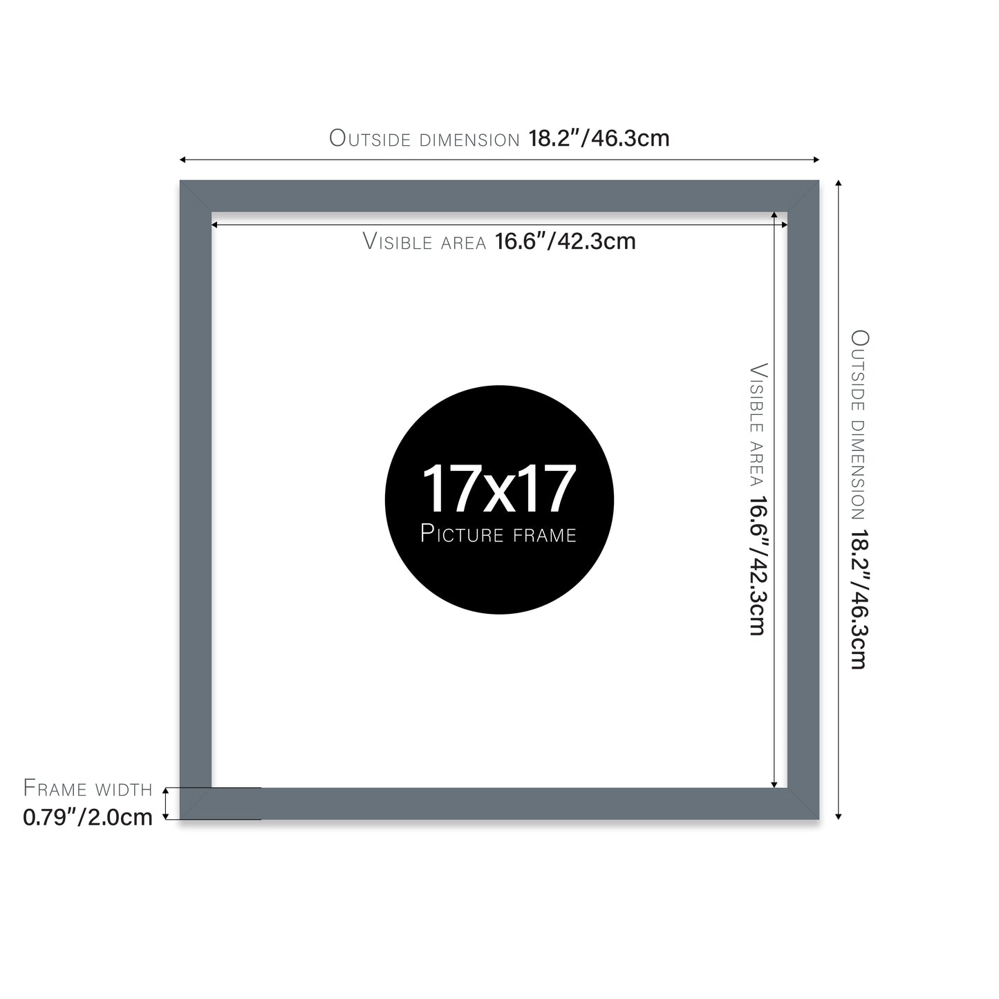 Grey 17x17" certificate frame wholesale