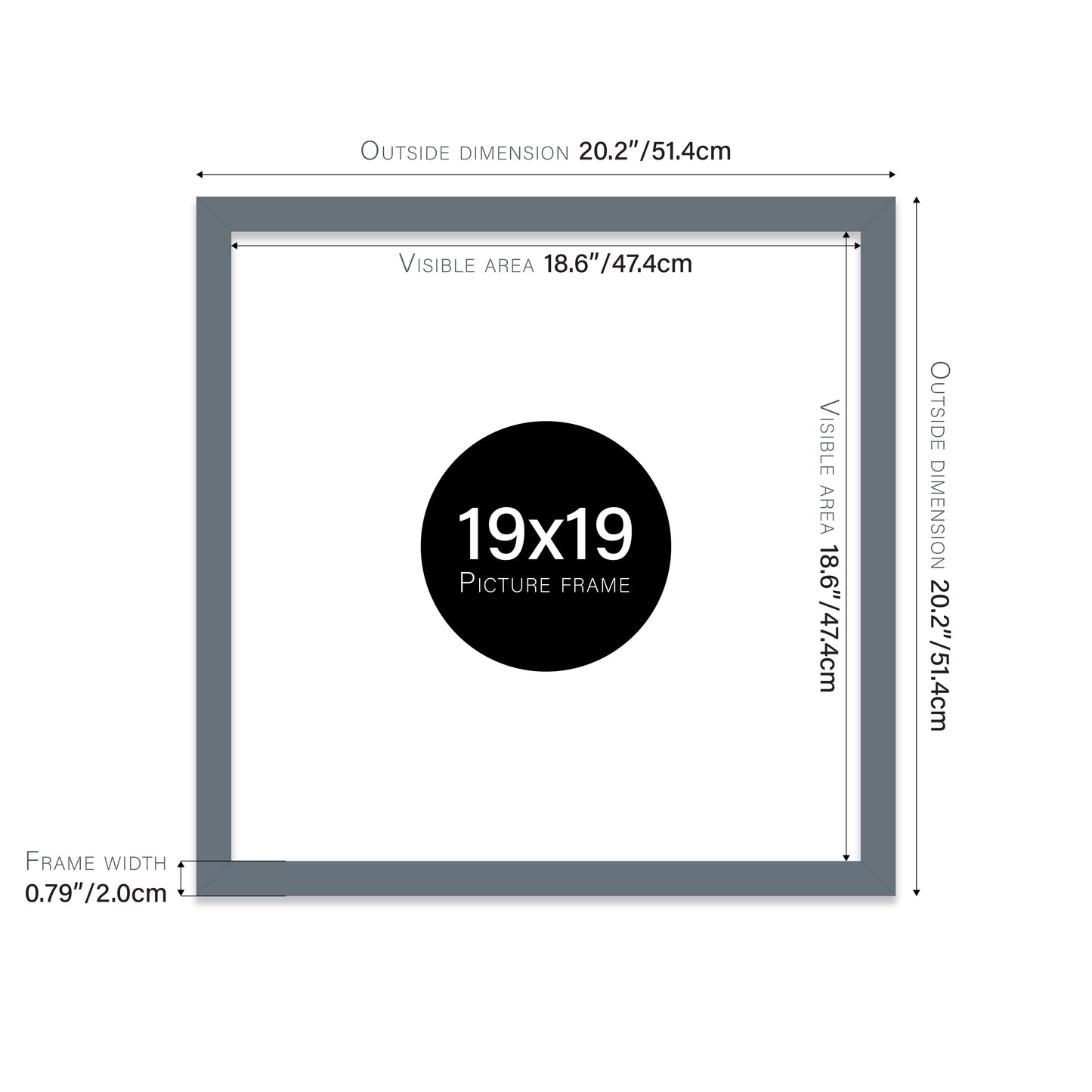 Grey 19x19" Polcore frame bulk buy