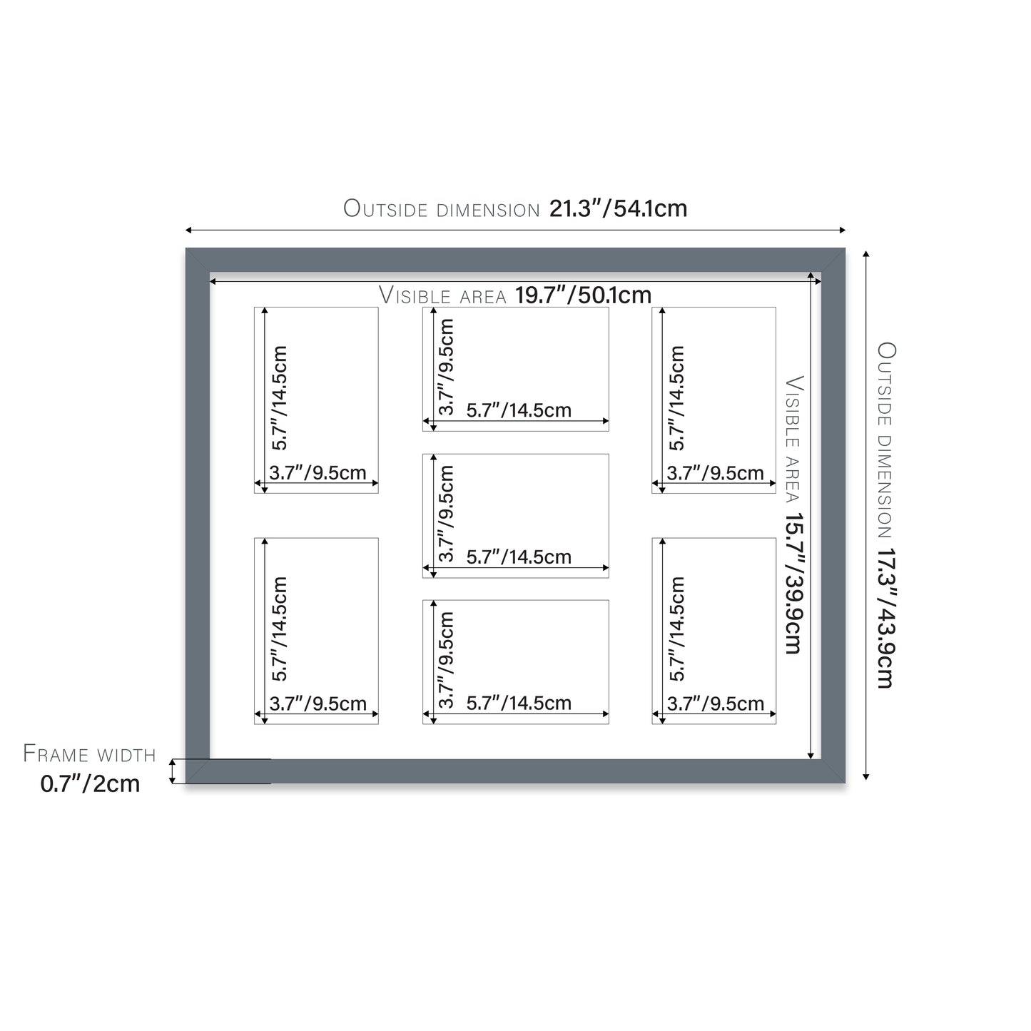 Grey Picture Frame 20mm Edge