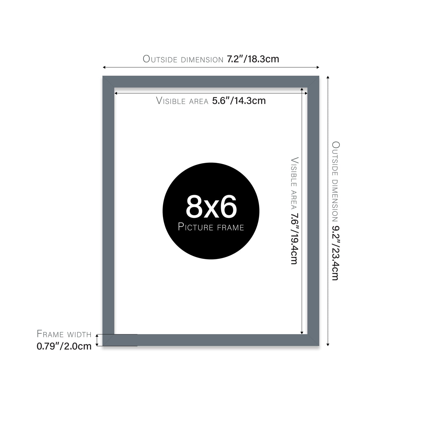 Grey Picture Frame 20mm Edge