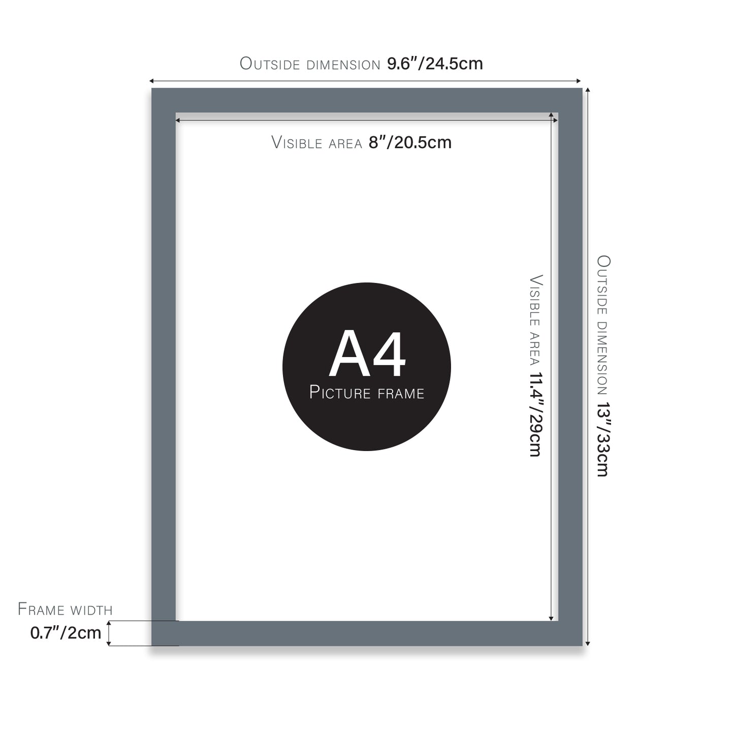 Grey A4 certificate frame wholesale