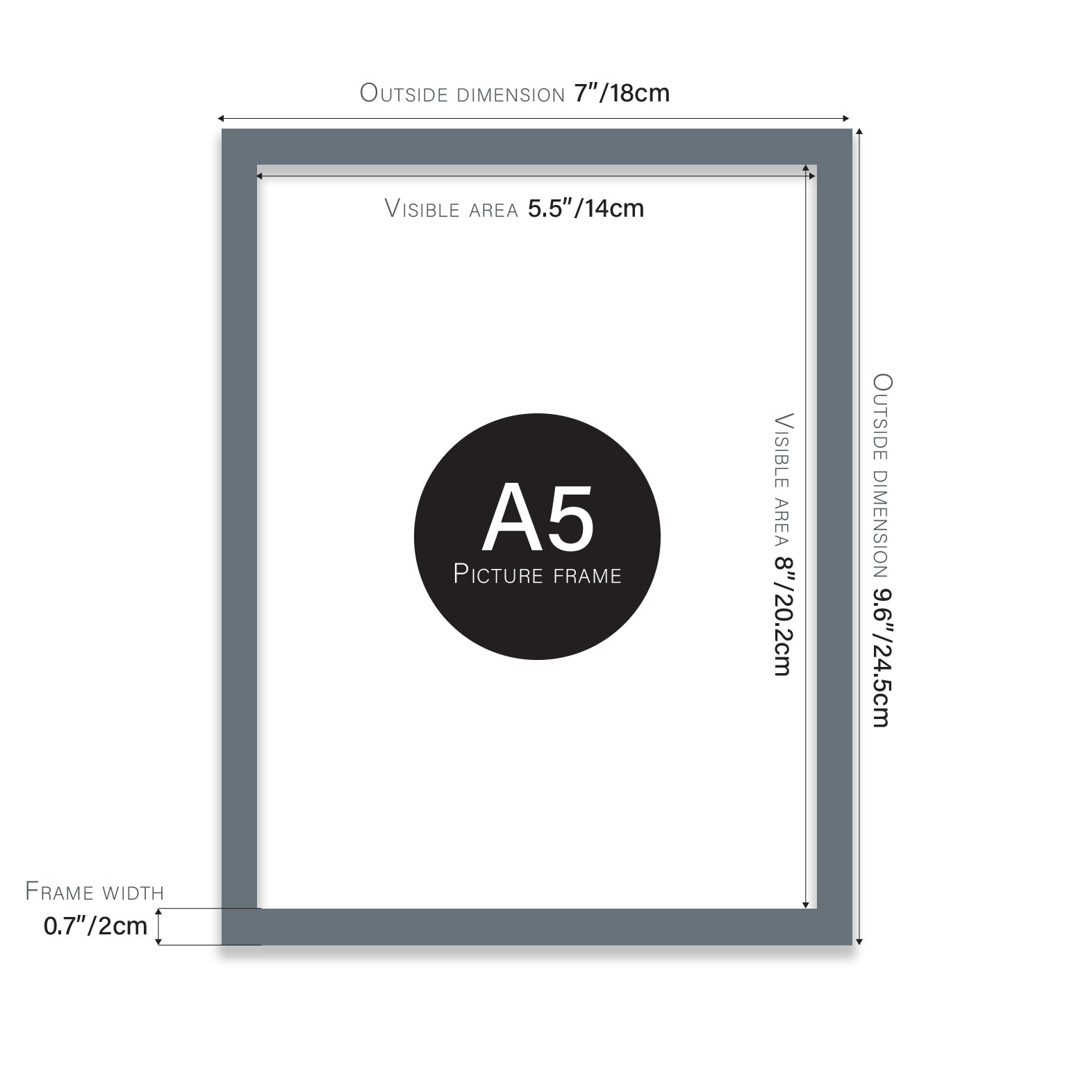 Grey A5 bulk photo frames