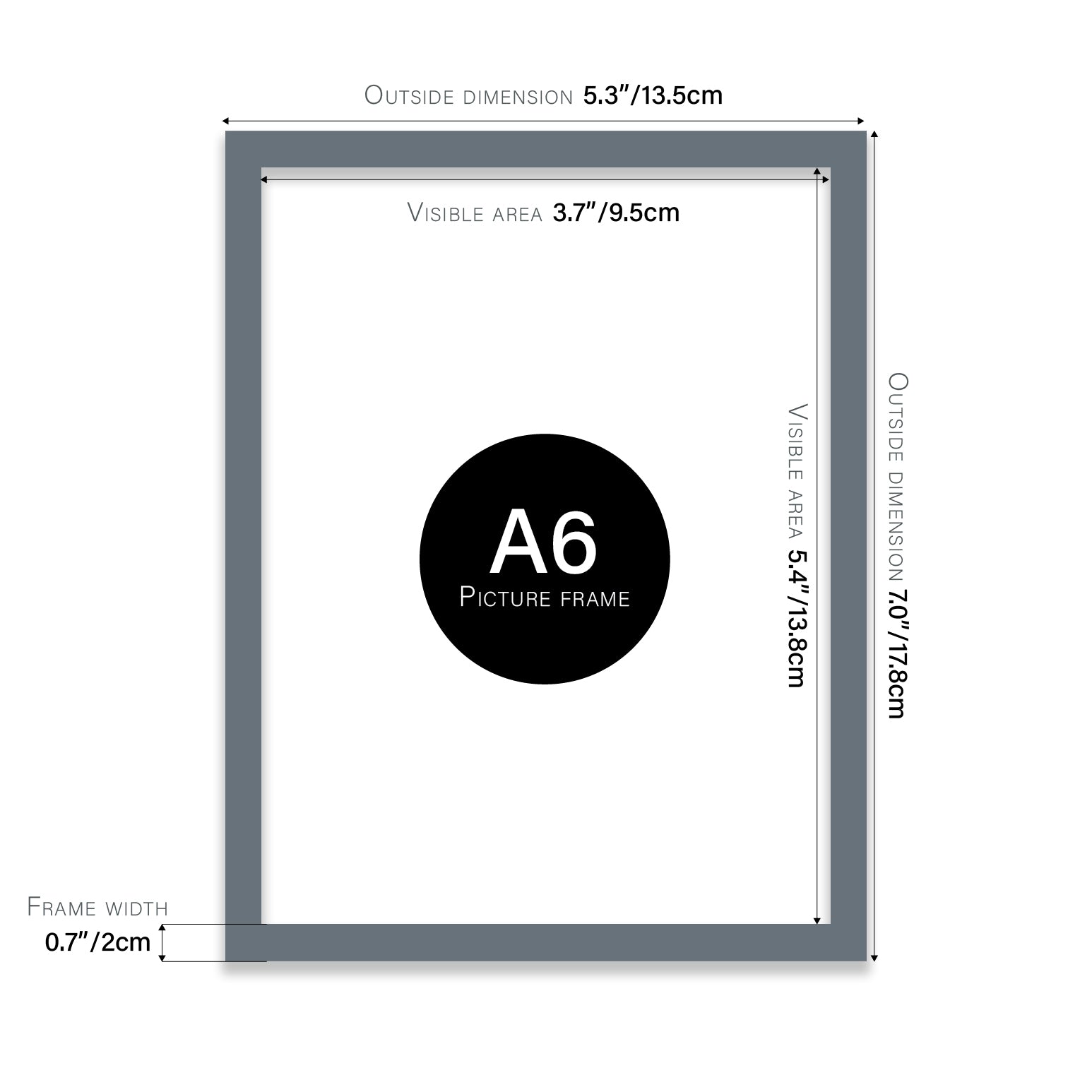 Grey A6 Picture Frame b2b