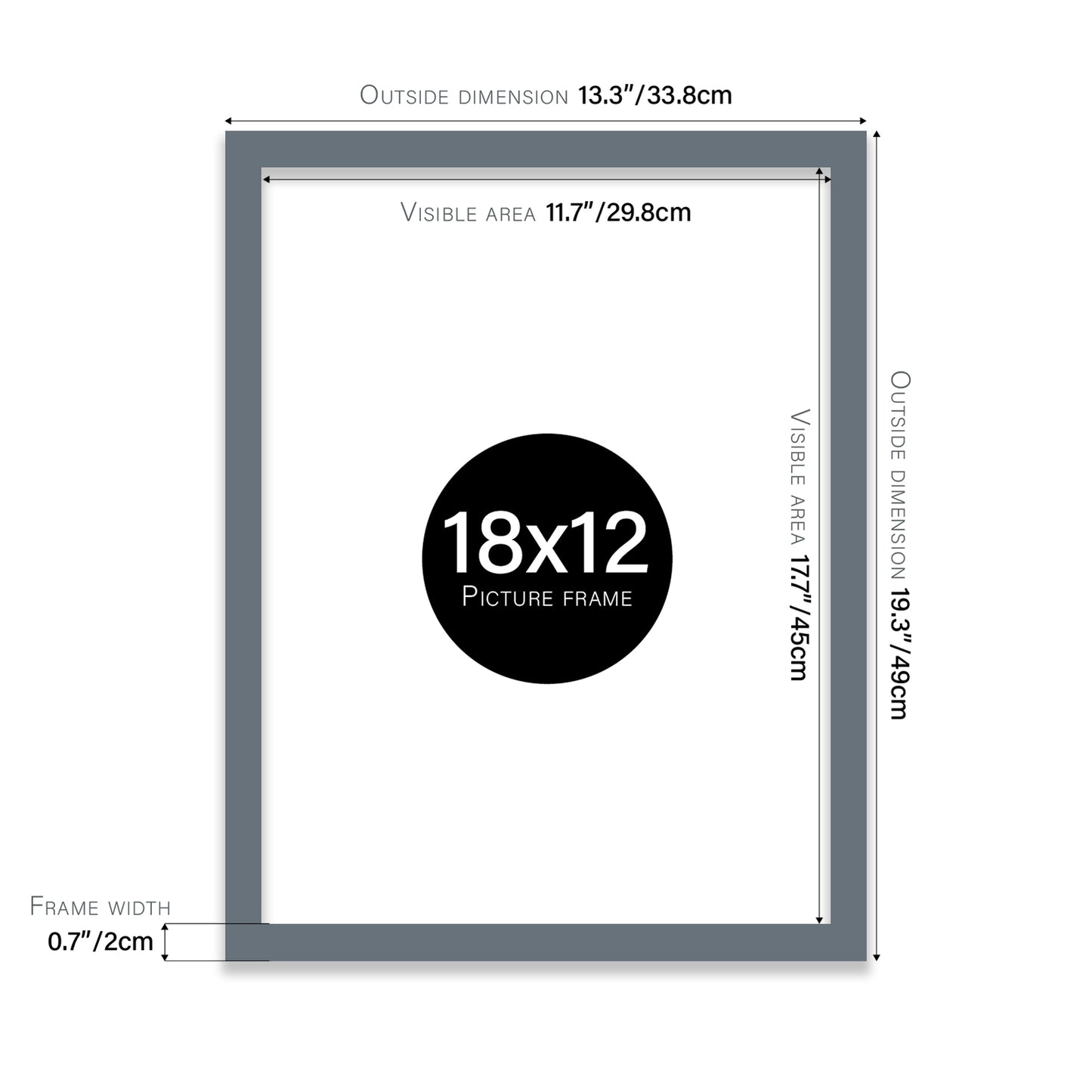 Grey 18x12" Picture Frame b2b