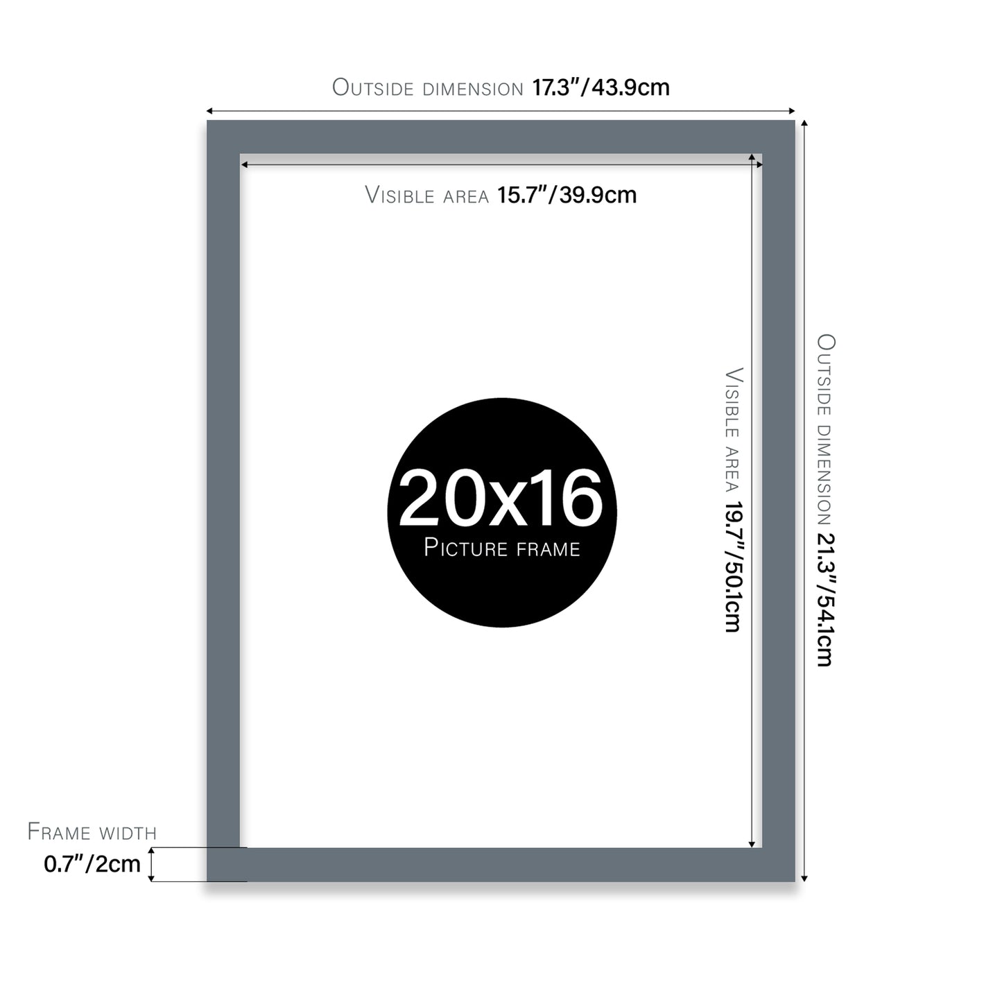 Grey 20x16" bulk photo frames
