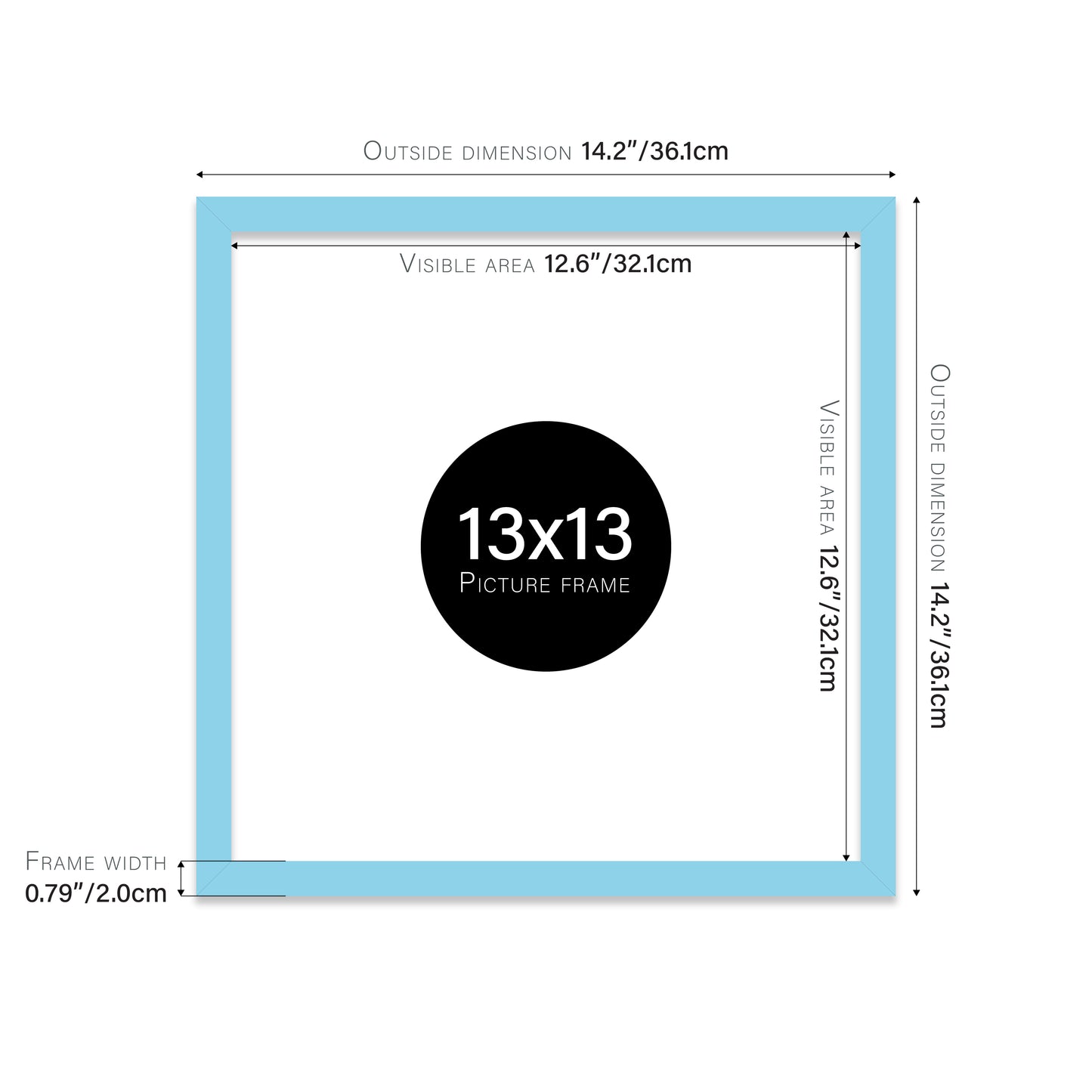 Light Blue 13x13" Picture Frame b2b