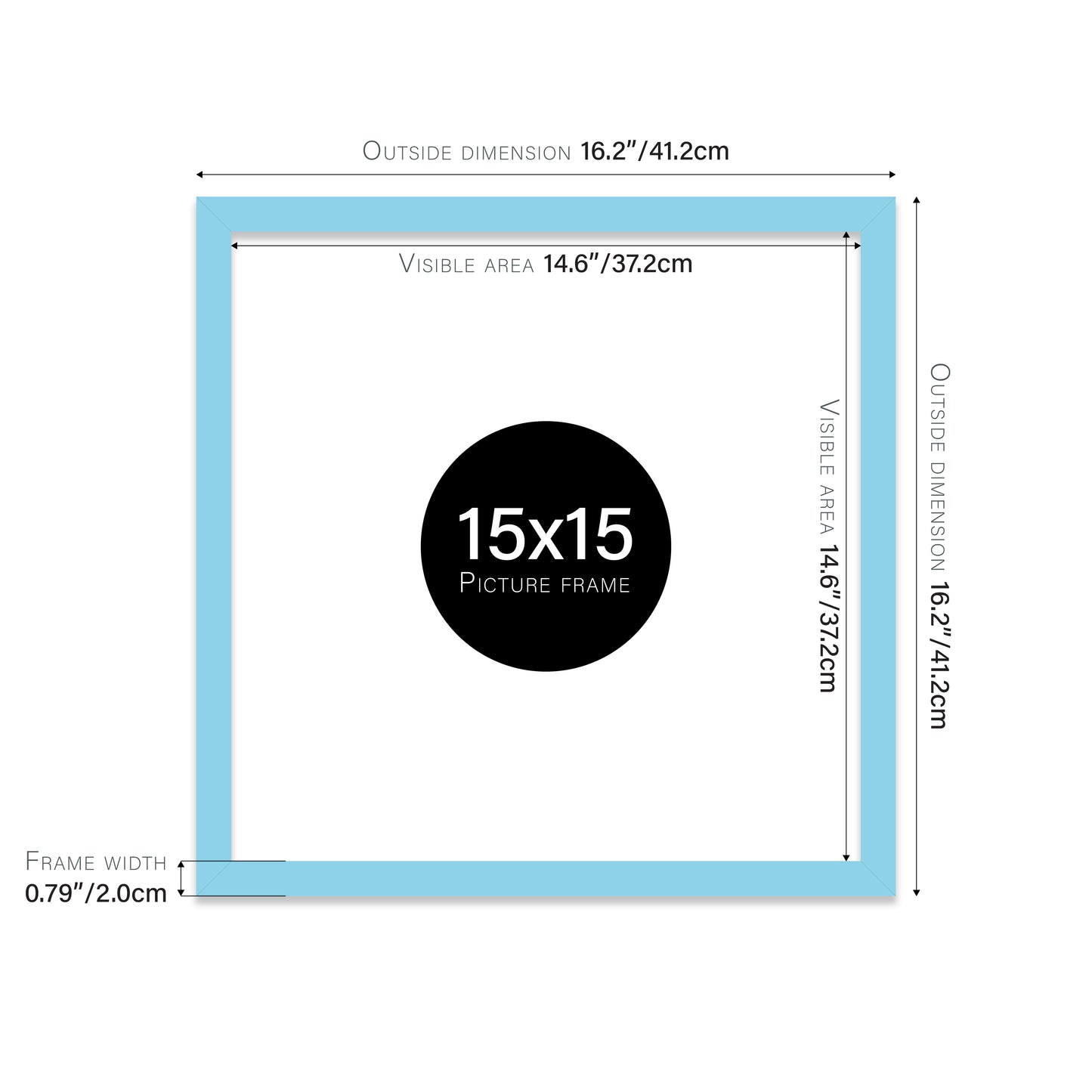Light Blue 15x15" Picture Frame b2b