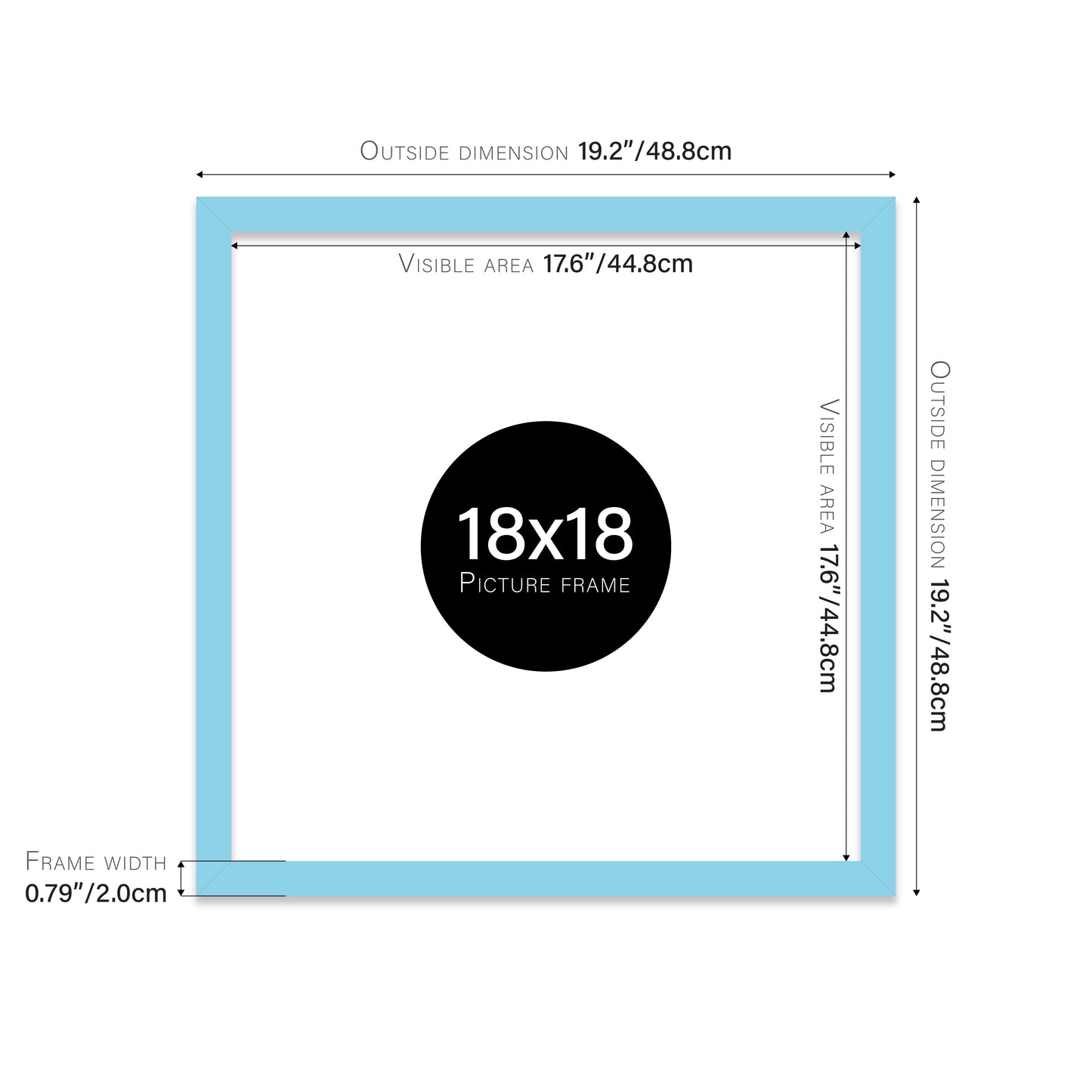 Light Blue 18x18" eco-friendly frame wholesale