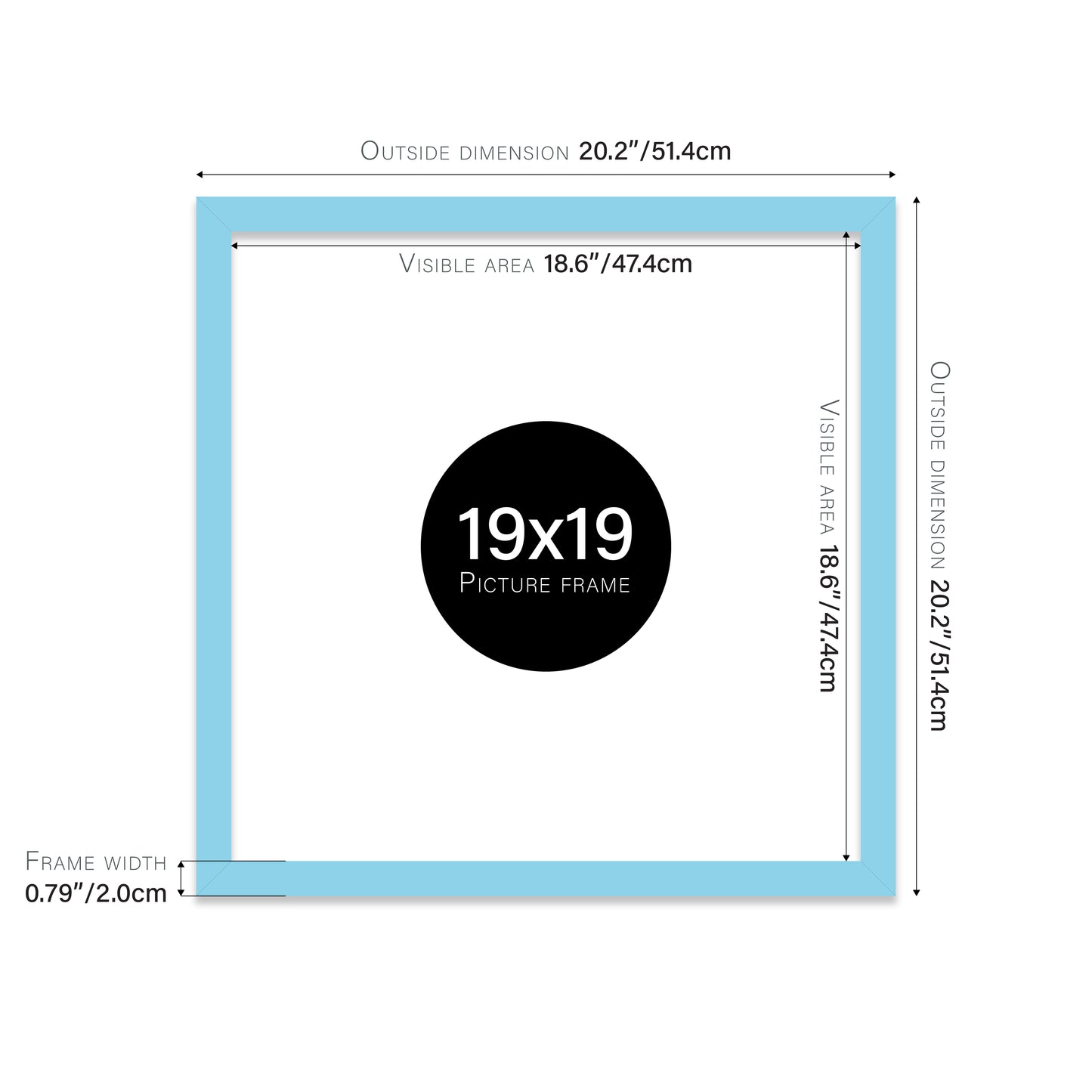 Light Blue 19x19" Polcore frame bulk buy