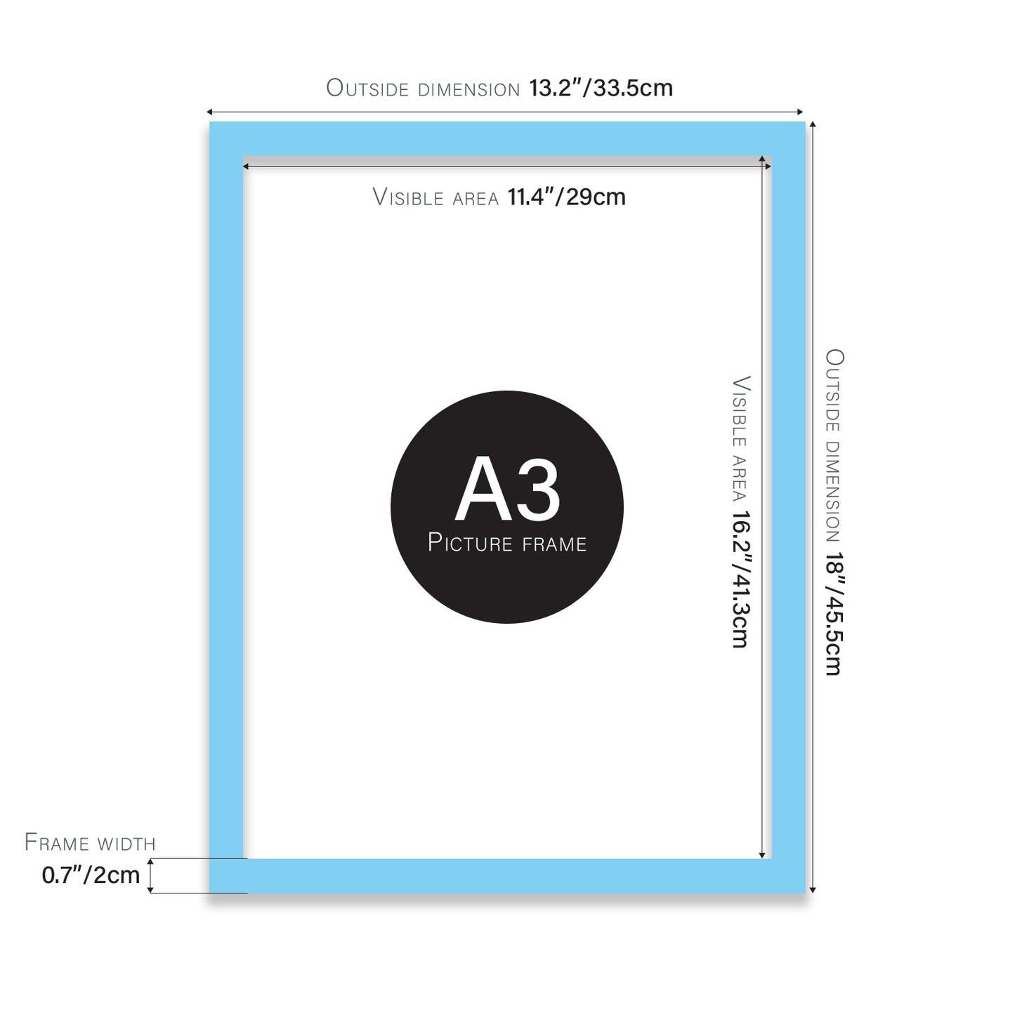 Light Blue A3 eco-friendly frame wholesale