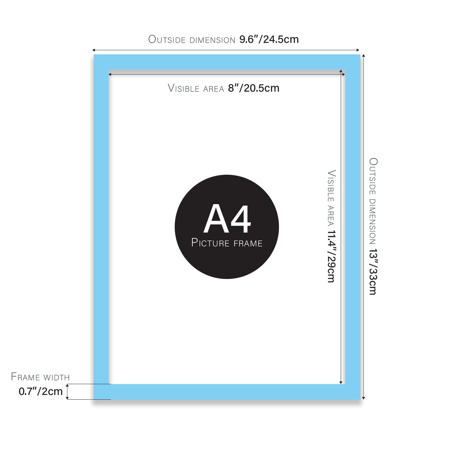 Light Blue A4 certificate frame wholesale