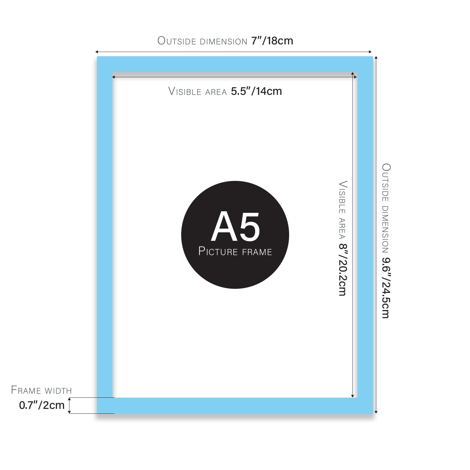 Light Blue A5 bulk photo frames