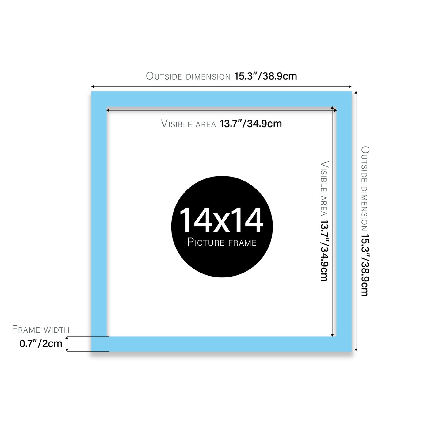 Light Blue 14x14" bulk photo frames