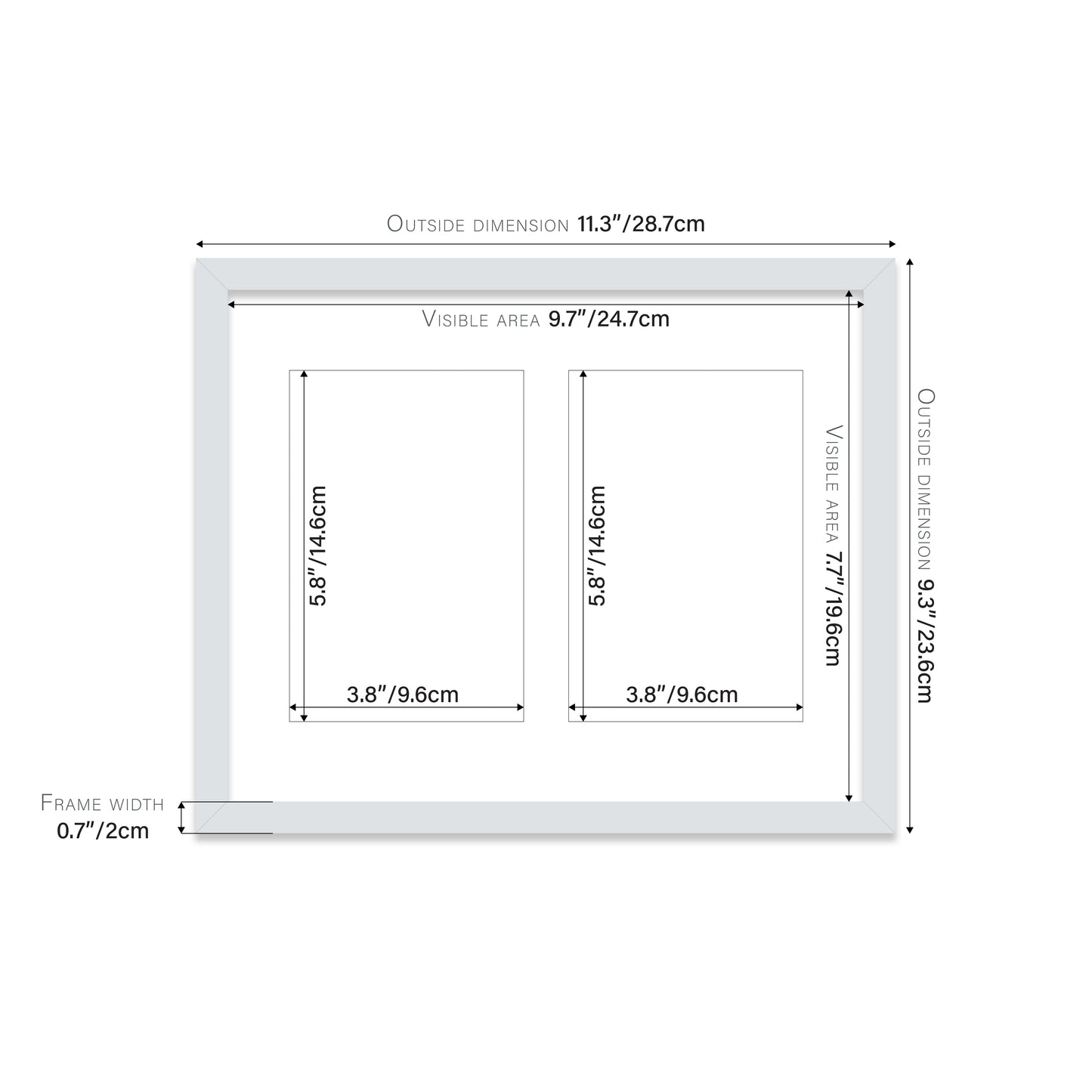Light Grey Picture Frame 20mm Edge