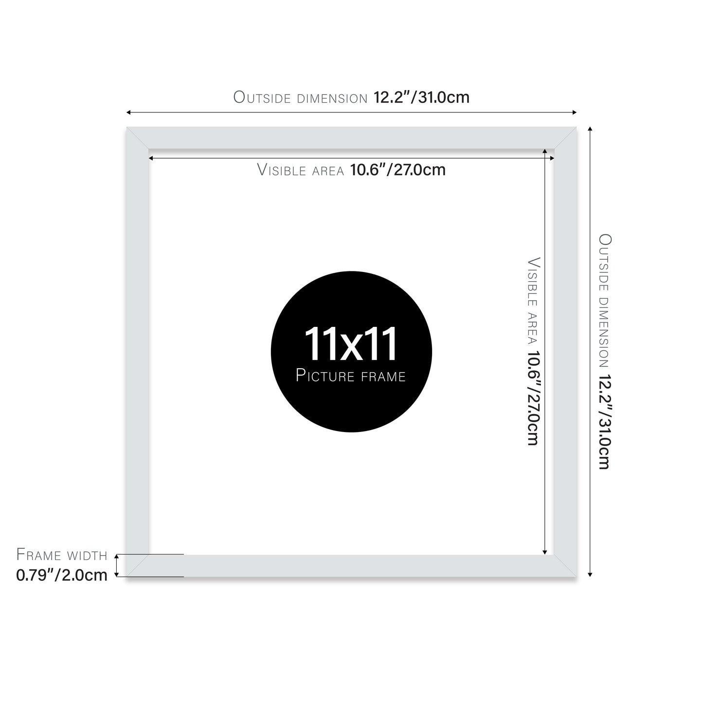 Light Grey 11x11" trade photo frame distributor UK
