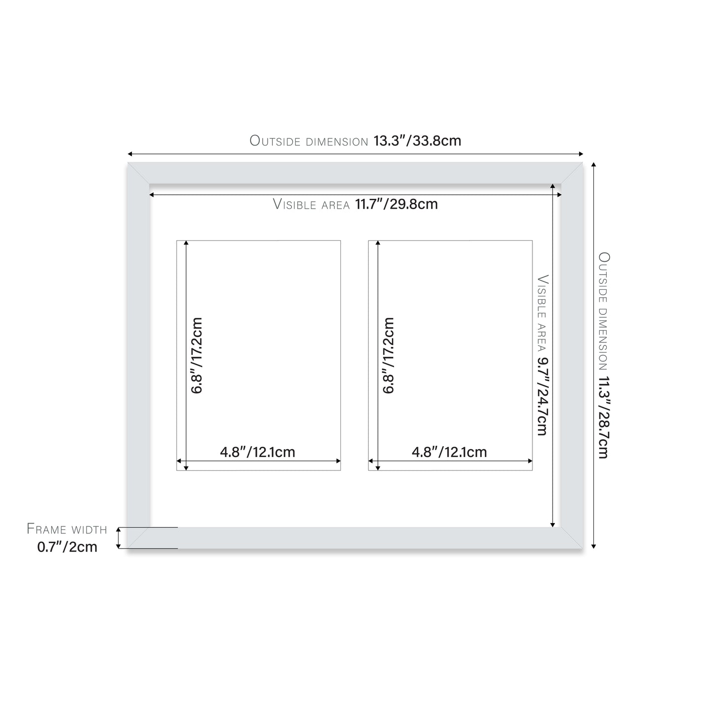 Light Grey Picture Frame 20mm Edge
