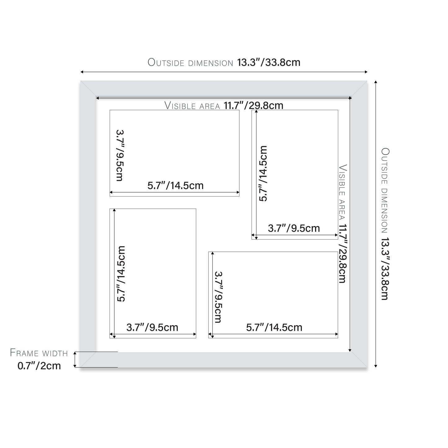 Light Grey Picture Frame 20mm Edge
