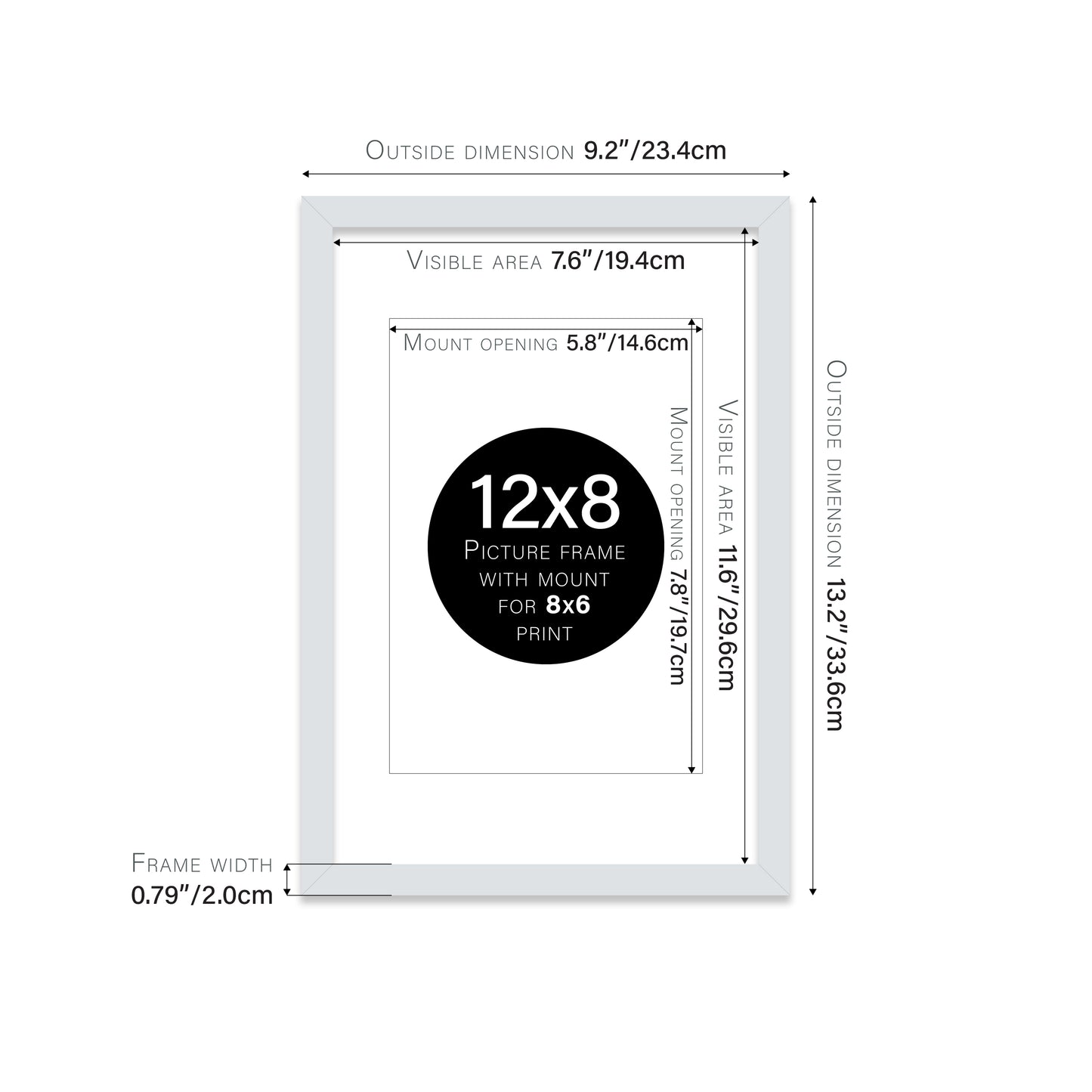 Light Grey Picture Frame 20mm Edge