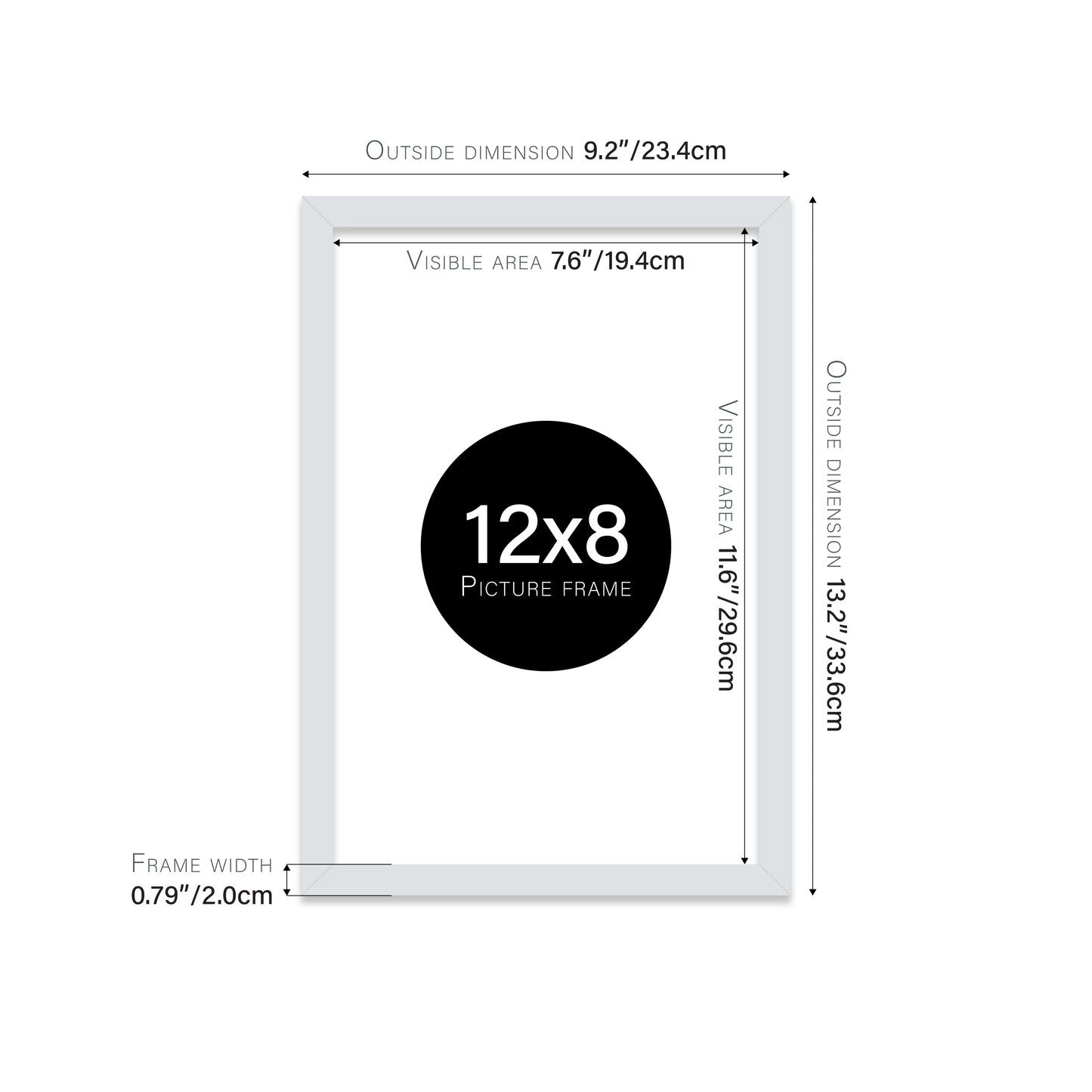 Light Grey 12x8" picture frame direct from manufacturer