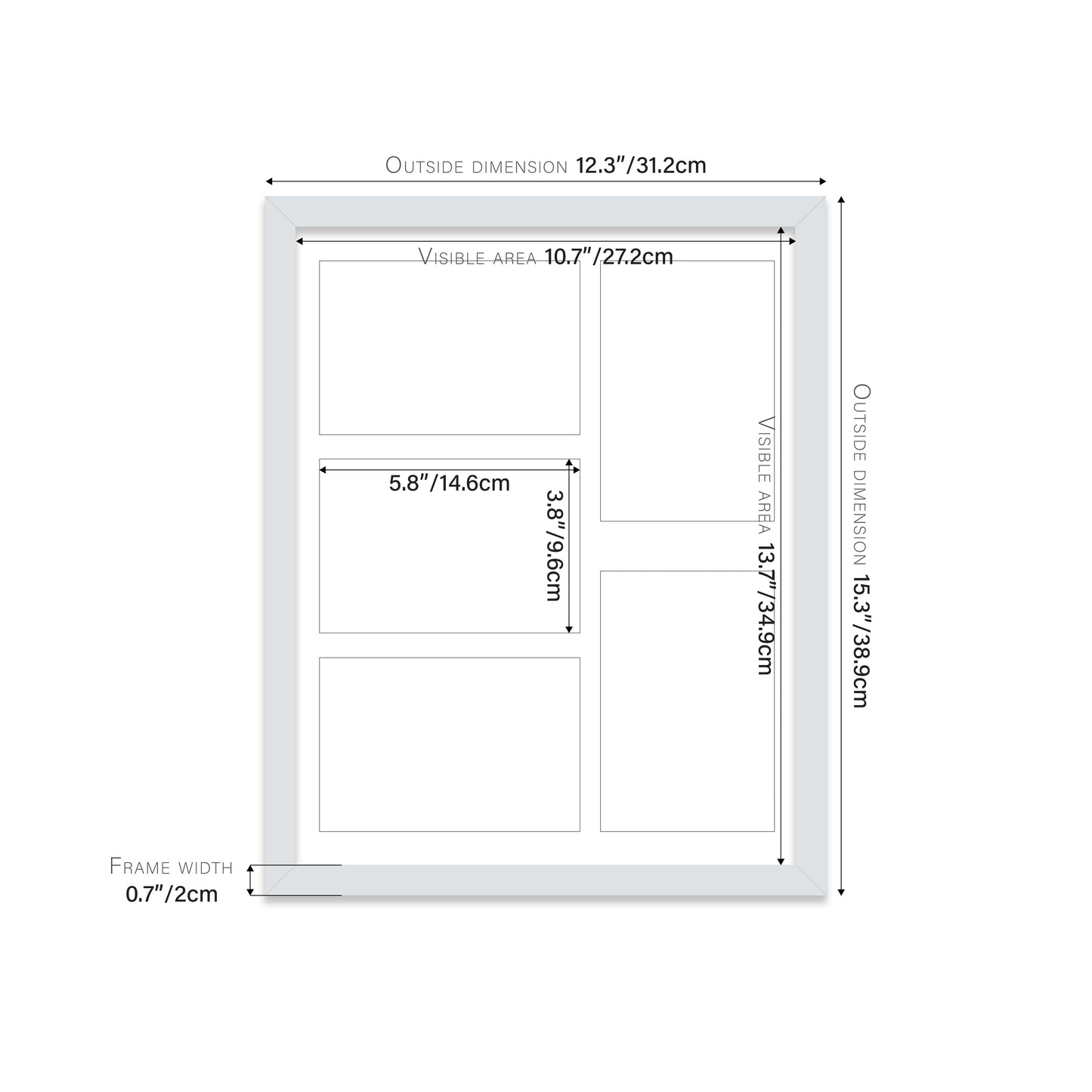 Light Grey Picture Frame 20mm Edge