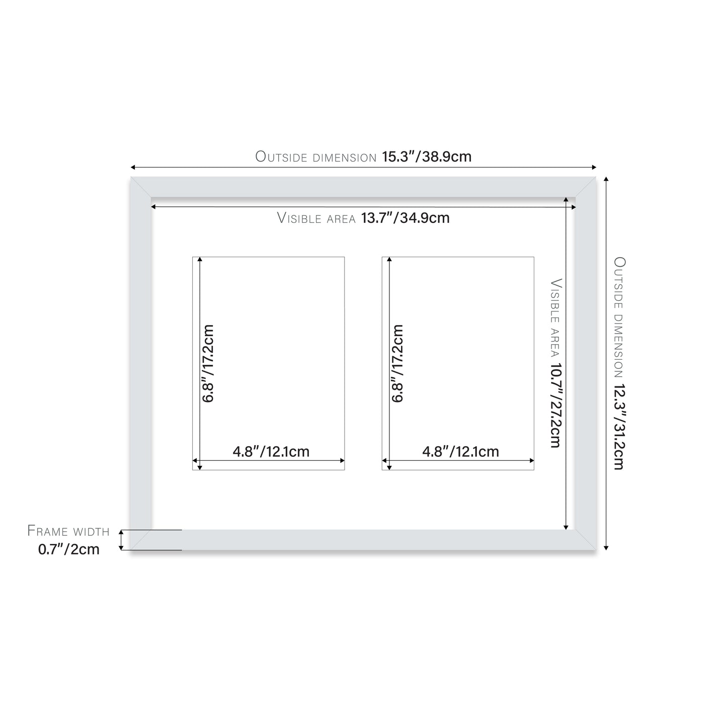 Light Grey Picture Frame 20mm Edge