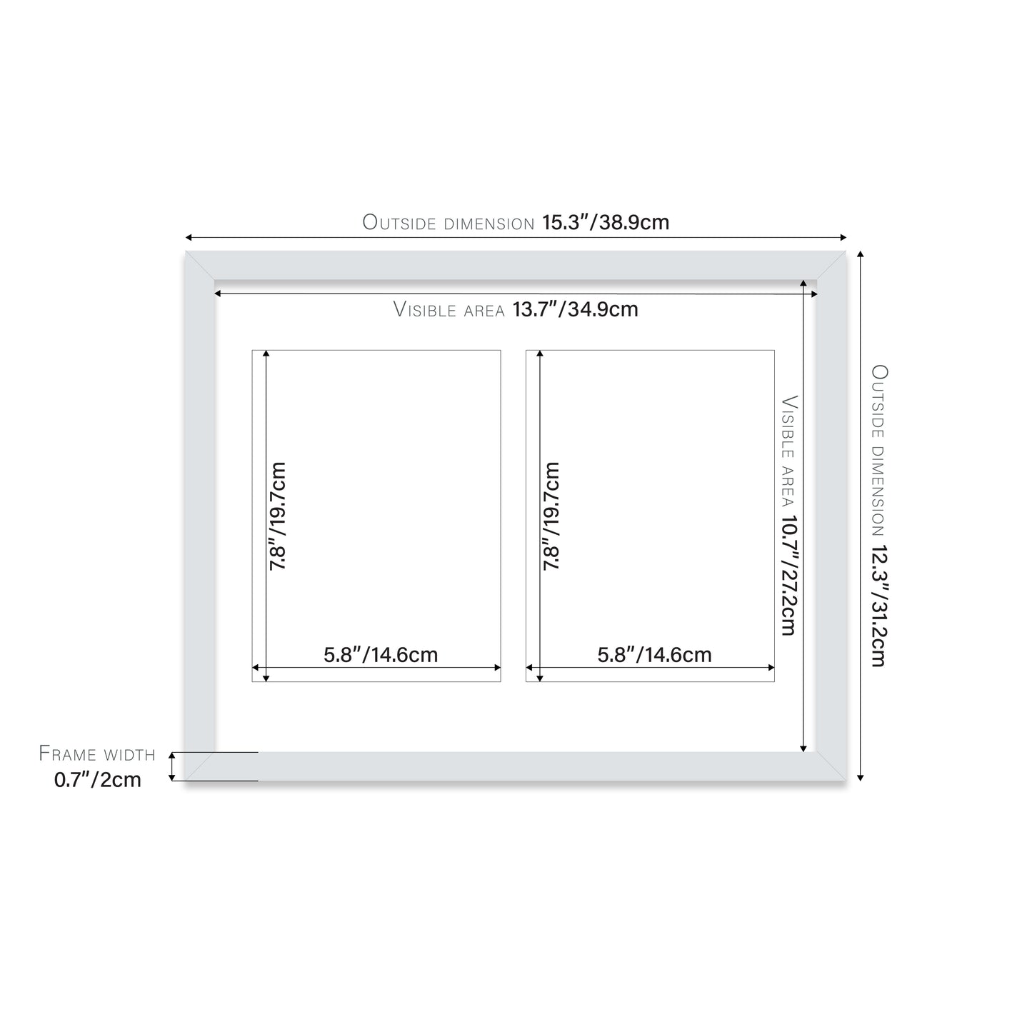 Light Grey Picture Frame 20mm Edge