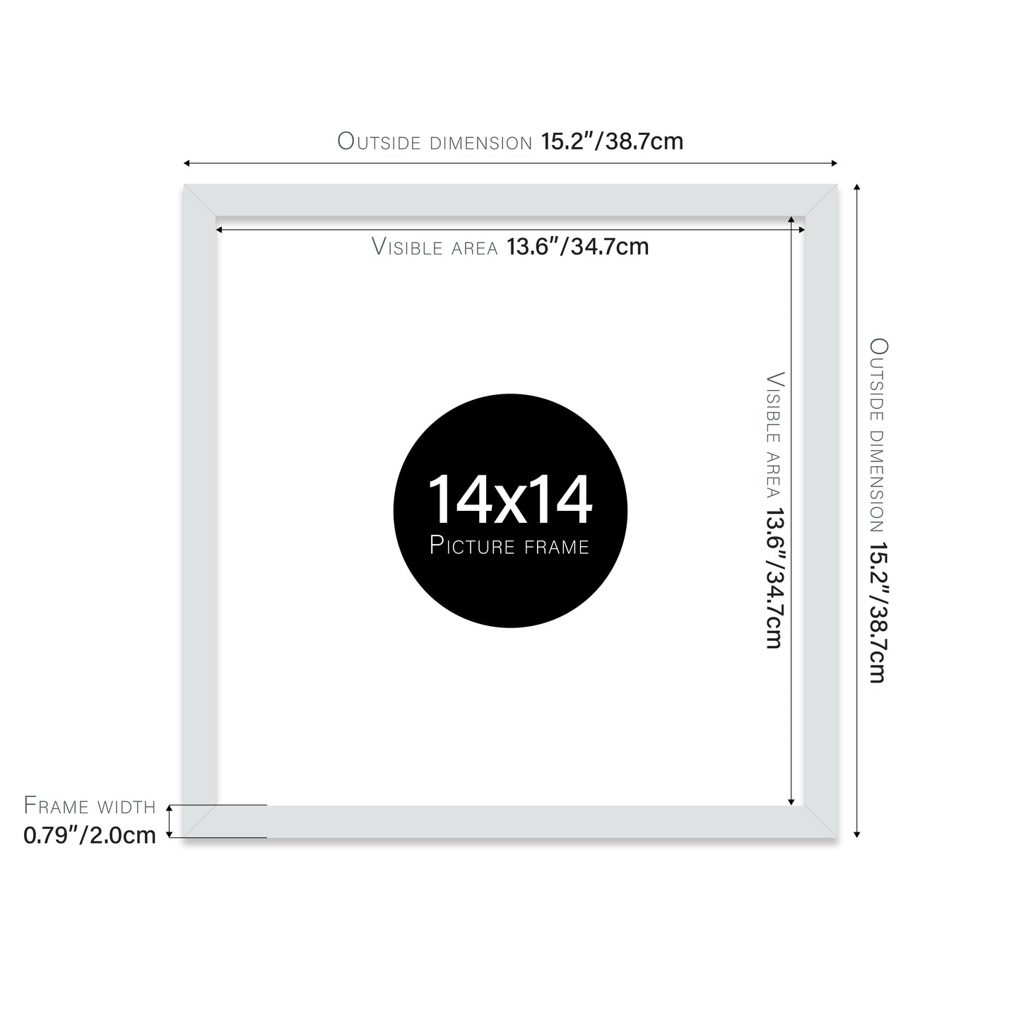 Light Grey 14x14" bulk photo frames
