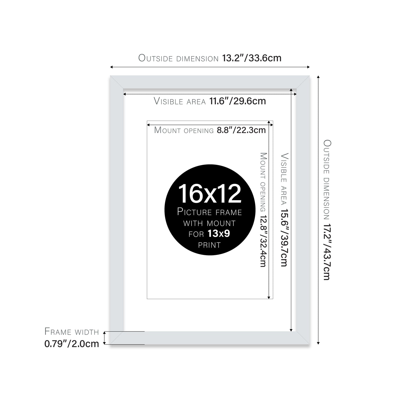 Light Grey Picture Frame 20mm Edge